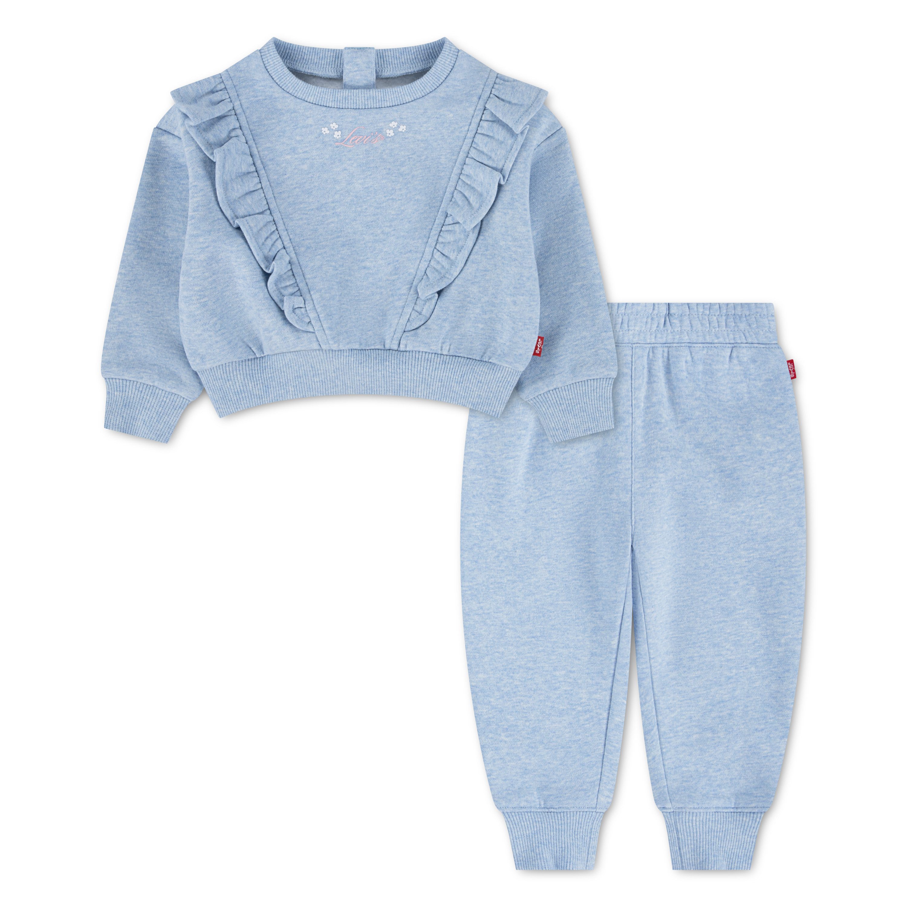 Levi's® Kids Sweatshirt LVG RUFFLED CREW W JOGGER (Set, 2-tlg) & Joggpants/ Jogginganzug mit Rüschenbesatz - for Girls