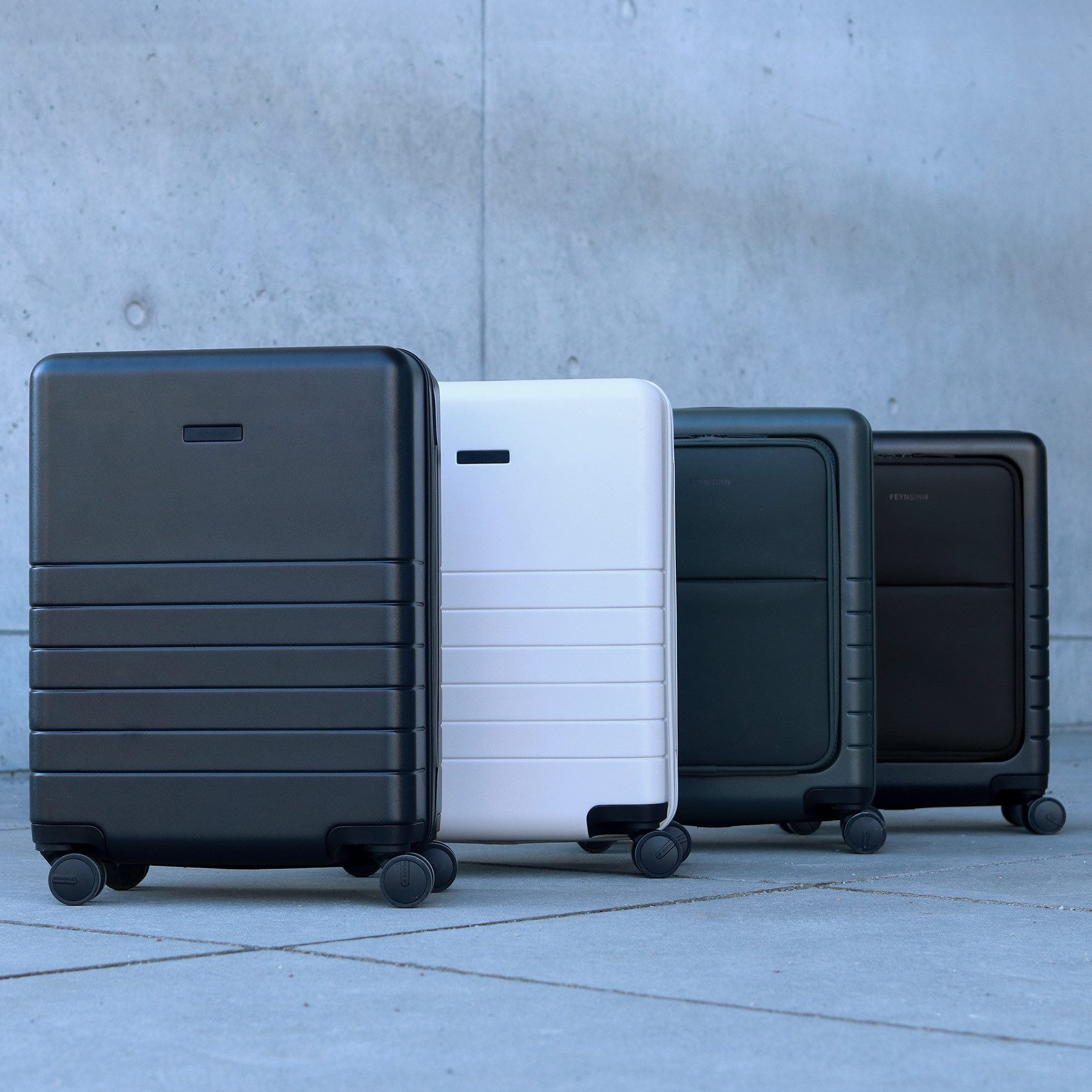 FEYNSINN Koffer Hartschale Handgepäck Carry-On Trolley RYKER in Olive-Grün, günstig online kaufen