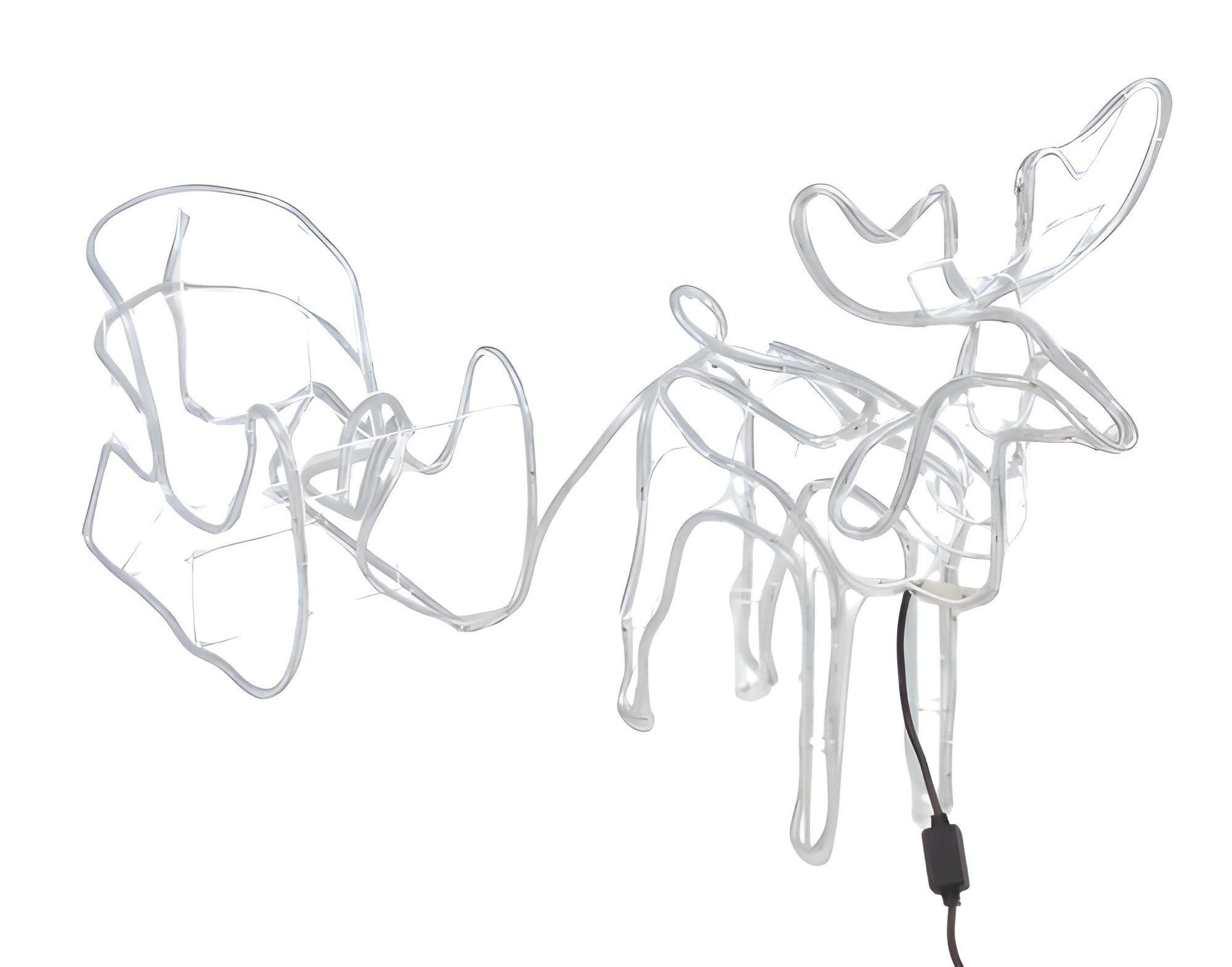 Dekoleidenschaft LED-Dekofigur "Rentier mit Schlitten" 177 cm lang, Weihnac günstig online kaufen