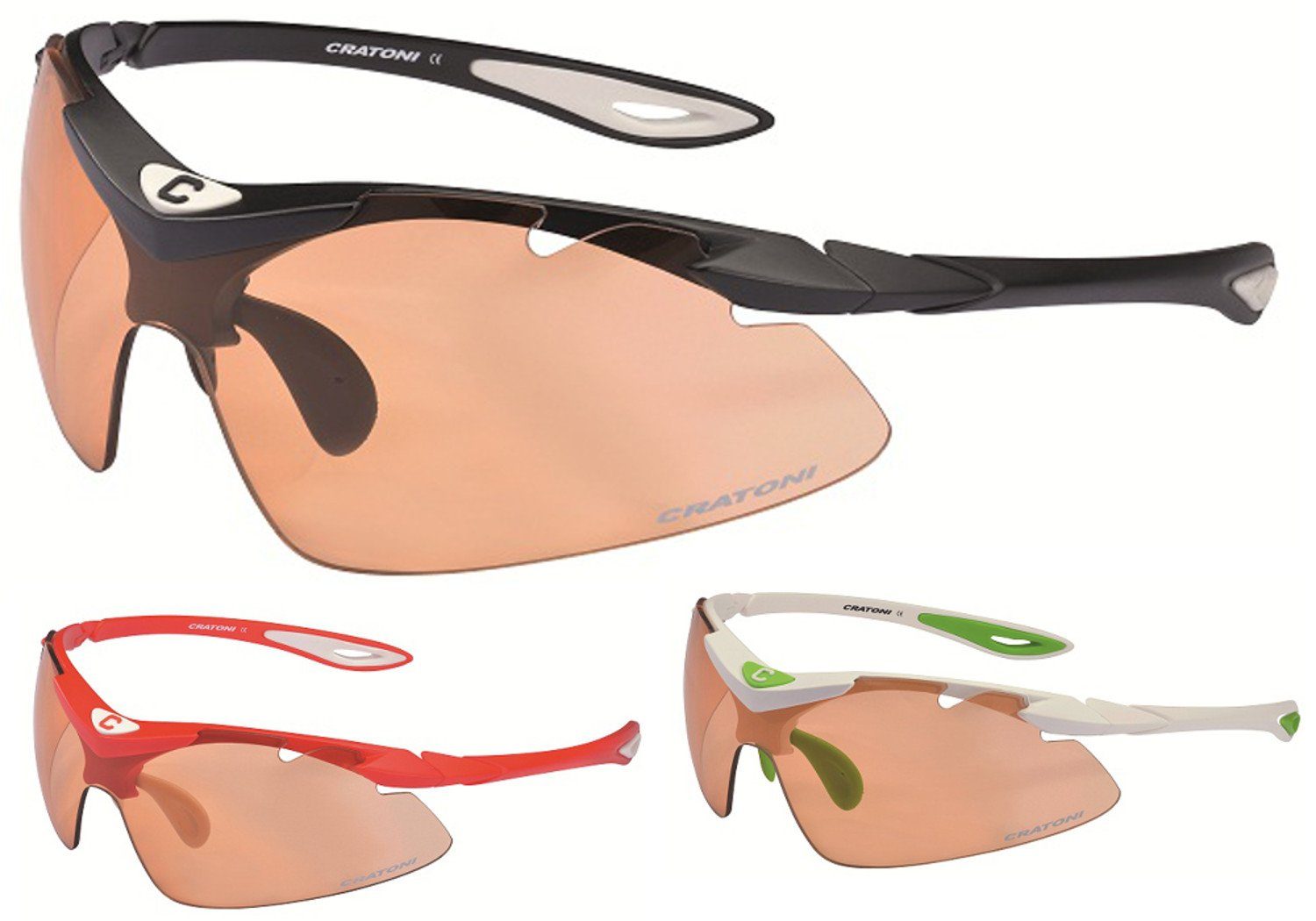 rot Cratoni Photochromic High-Fly Fahrradbrille Sportbrille
