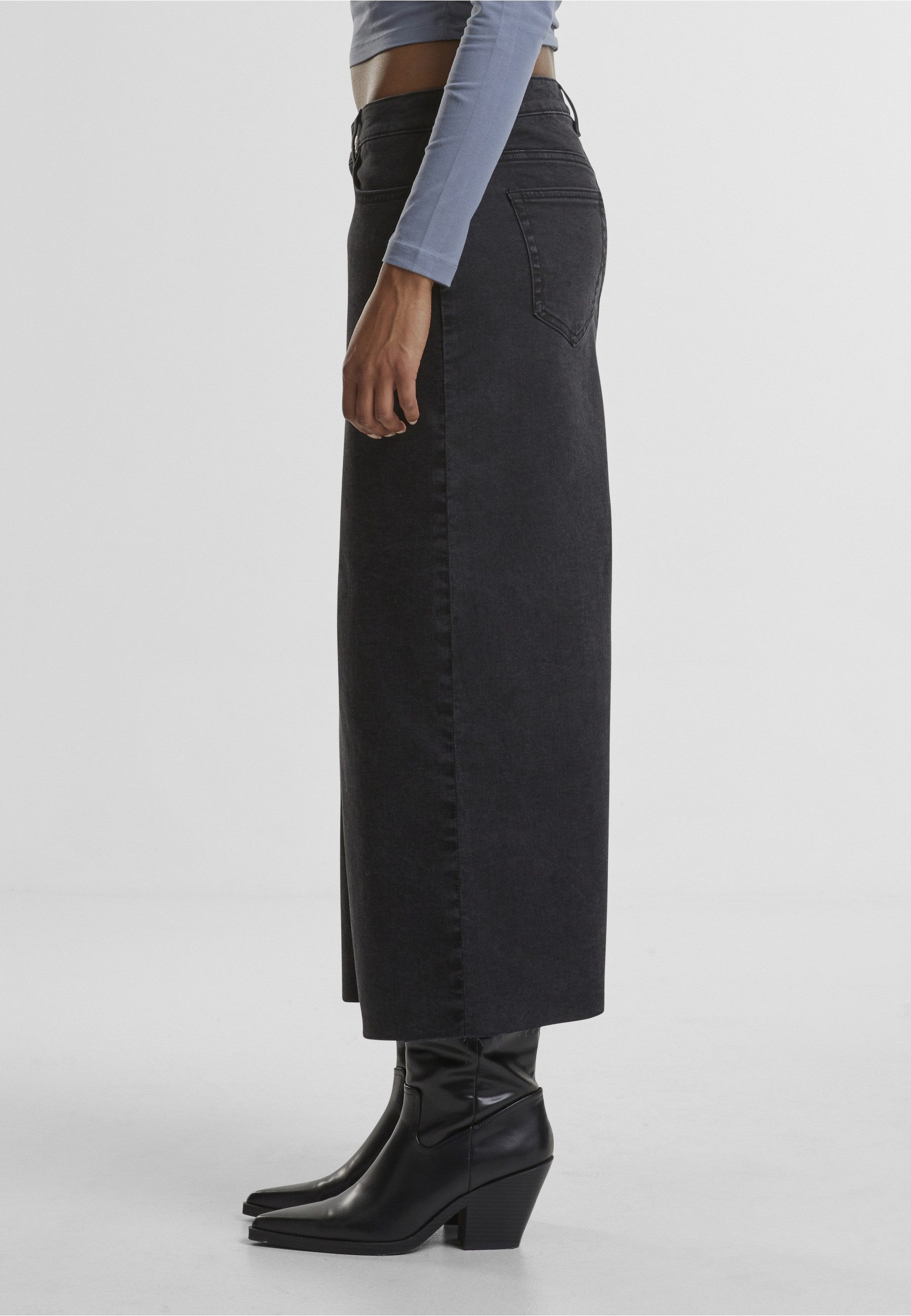 URBAN CLASSICS Sommerrock Urban Classics Ladies High Slit Denim Skirt (1-tlg)