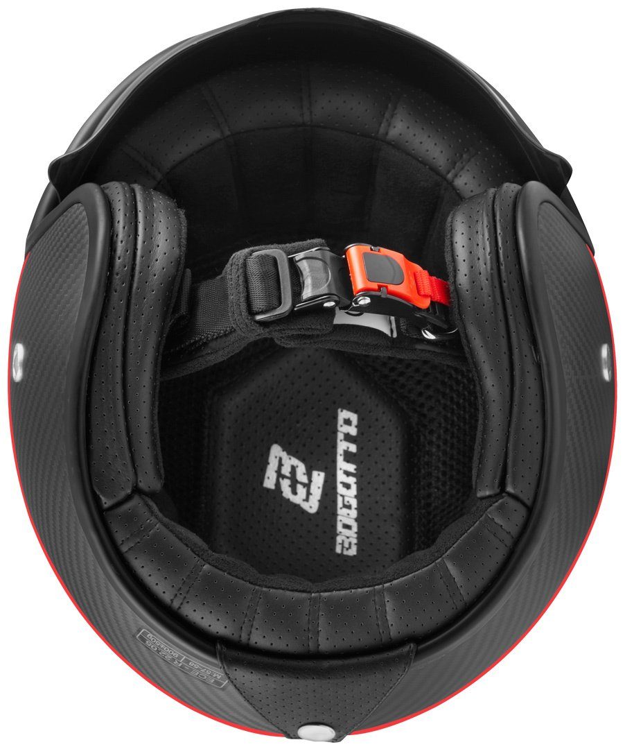 Bogotto Motorradhelm V587 Crono Carbon Jethelm, integriertes Sonnenvisier