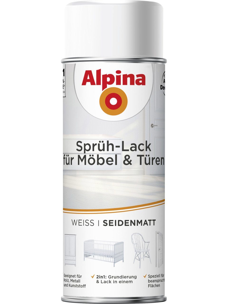 Sprühlack Alpina Sprühlack für Möbel & Türen 400 ml weiß