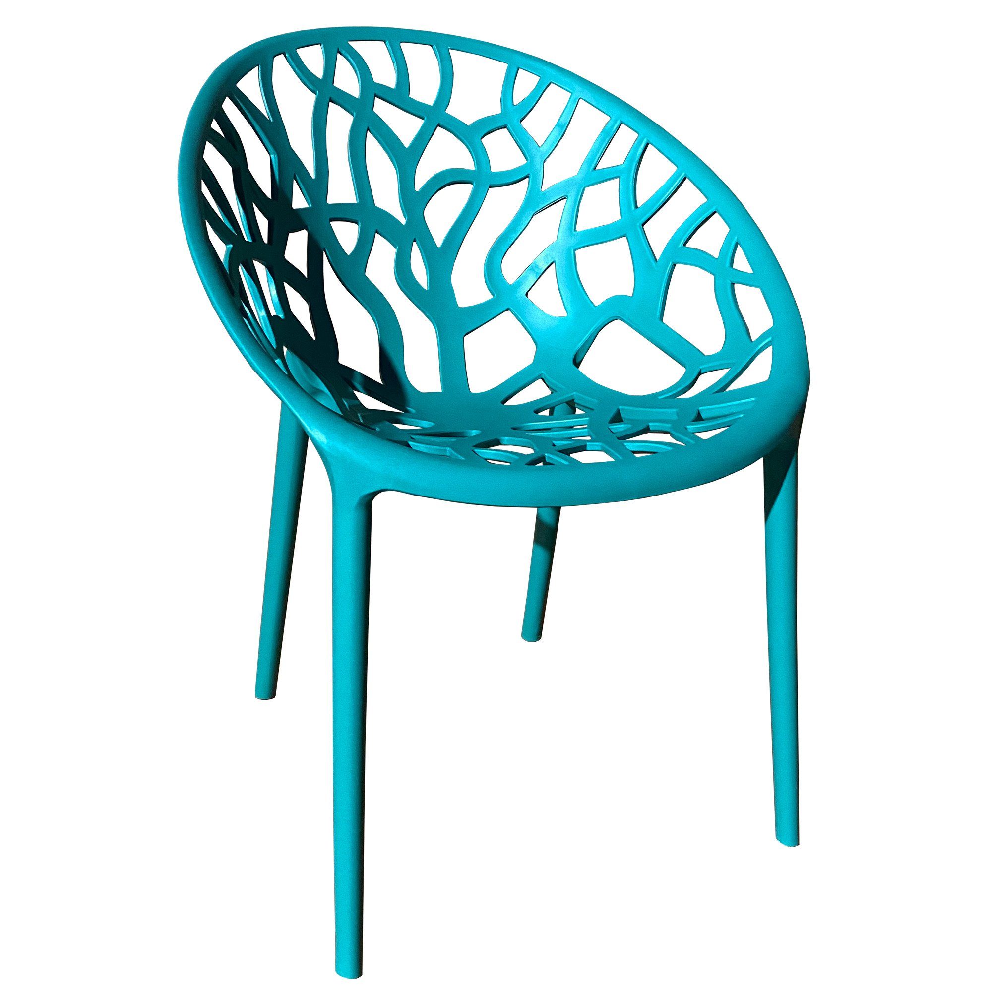 TRISENS Gartenstuhl Delia (einzeln oder im Set, 1 St), Terrassenmöbel aus einem Guss Stapelstuhl für Außen- und Innenbereich Blau | Stühle