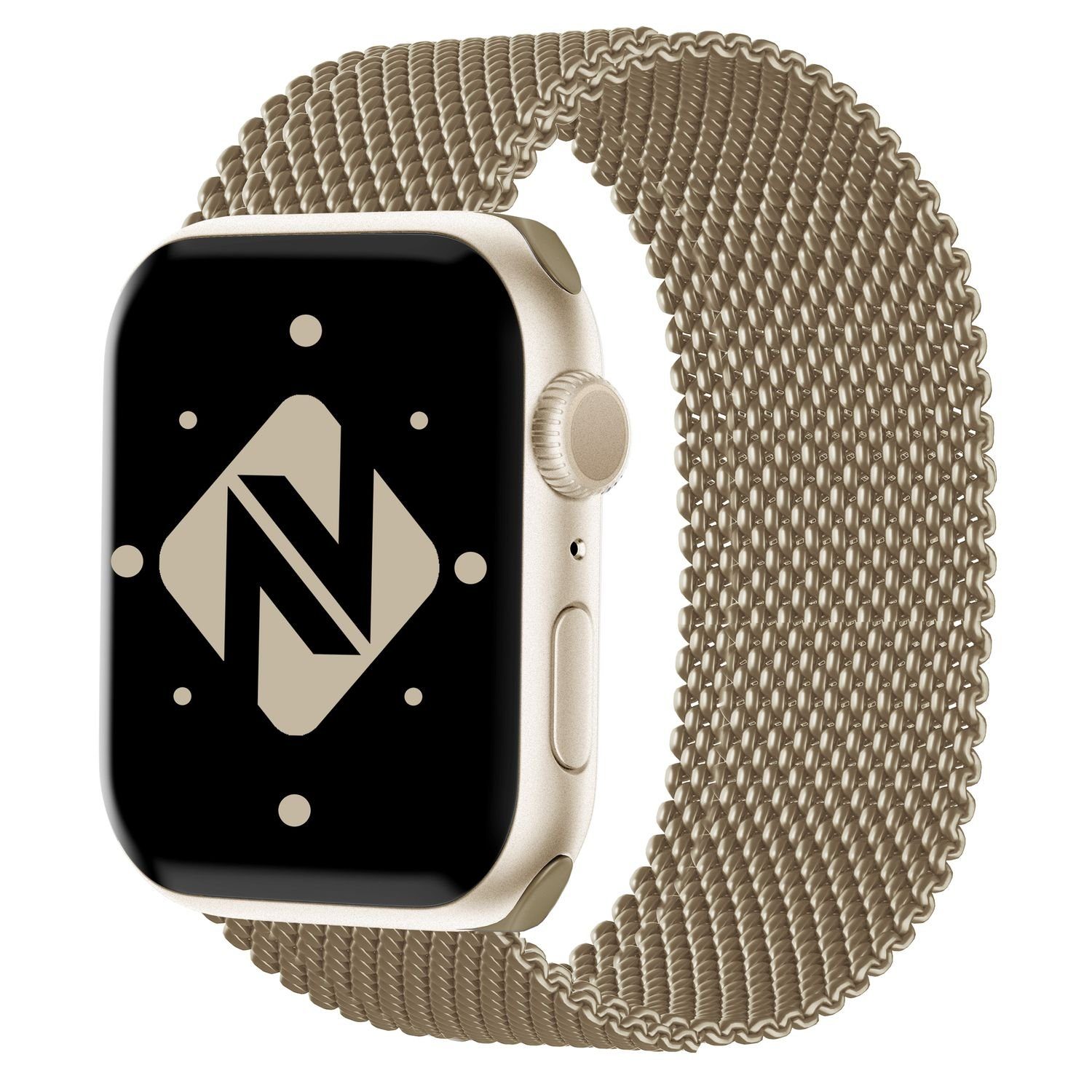 Nalia Smartwatch-Armband Apple Watch 38mm/40/41/42(Serie 10/11), Milanaise Metall Uhr Ersatzband / Magnet Verschluss / Edelstahl Loop