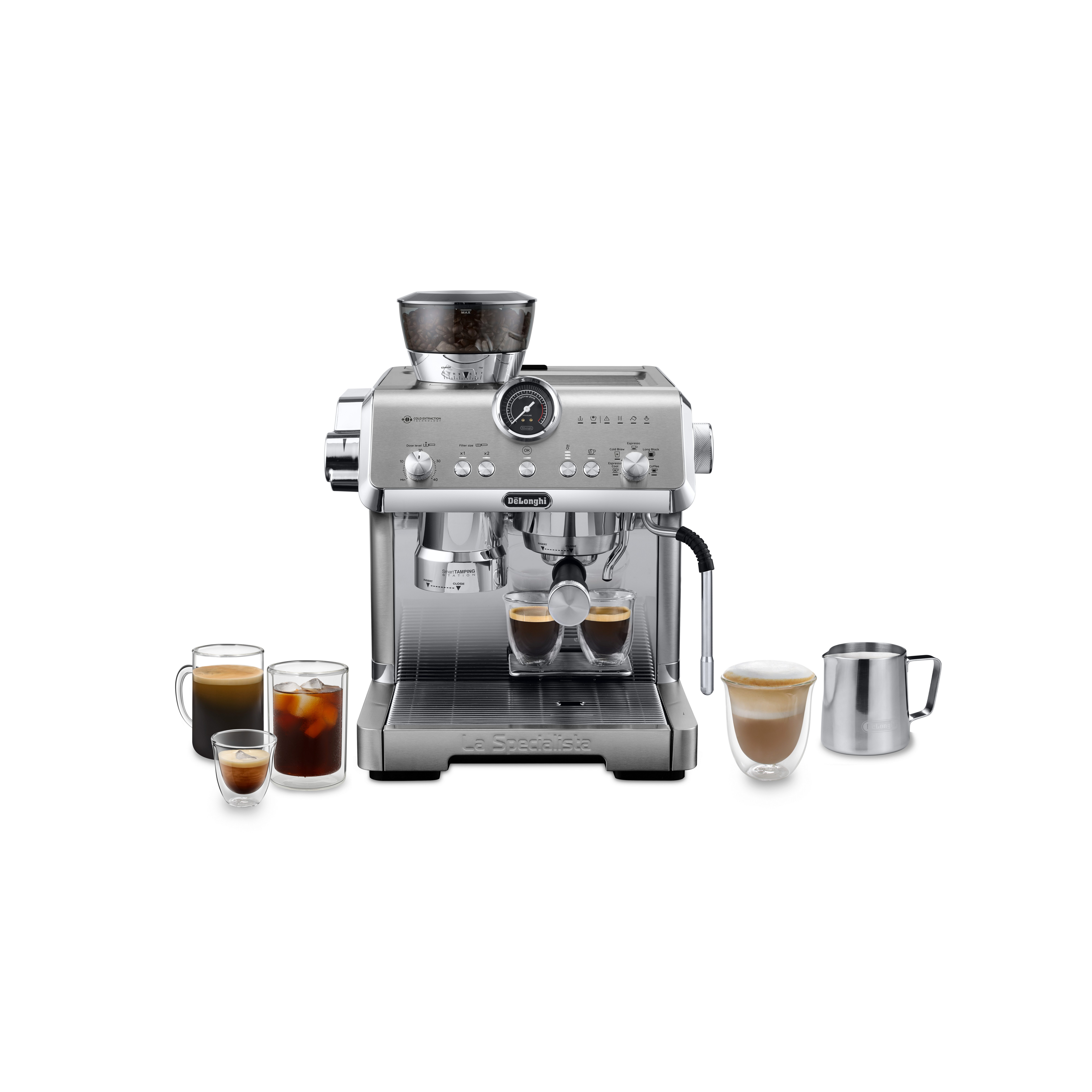 De'Longhi Espressomaschine La Specialista Opera EC9555.M - 5 Rezepte, 19 Bar & Smart Tamping, 15 Mahlgrade 3 Temperaturen, Cold Brew (5min) inkl. Barista Kit