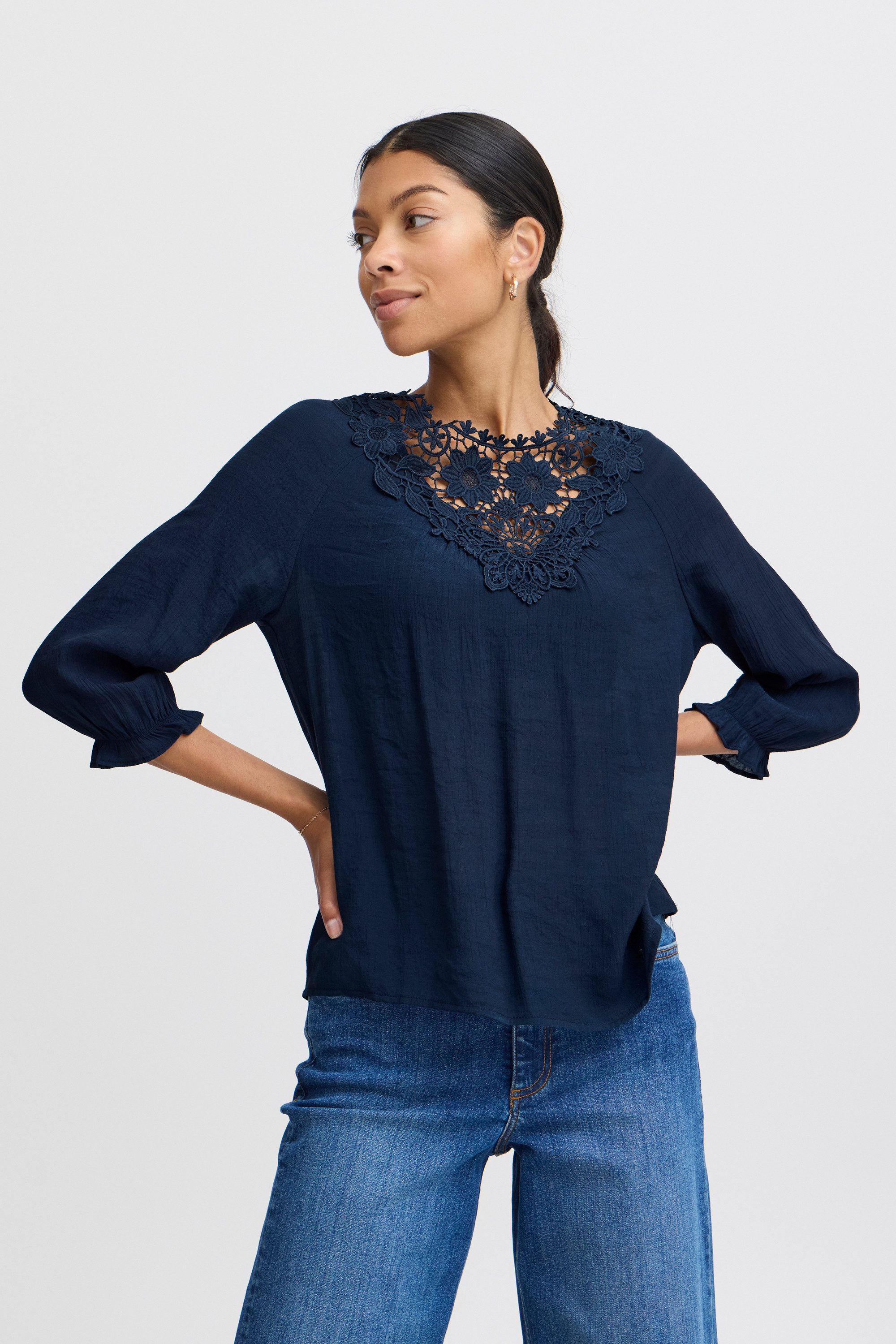Langarmbluse Langarm-Bluse BYIKELLY