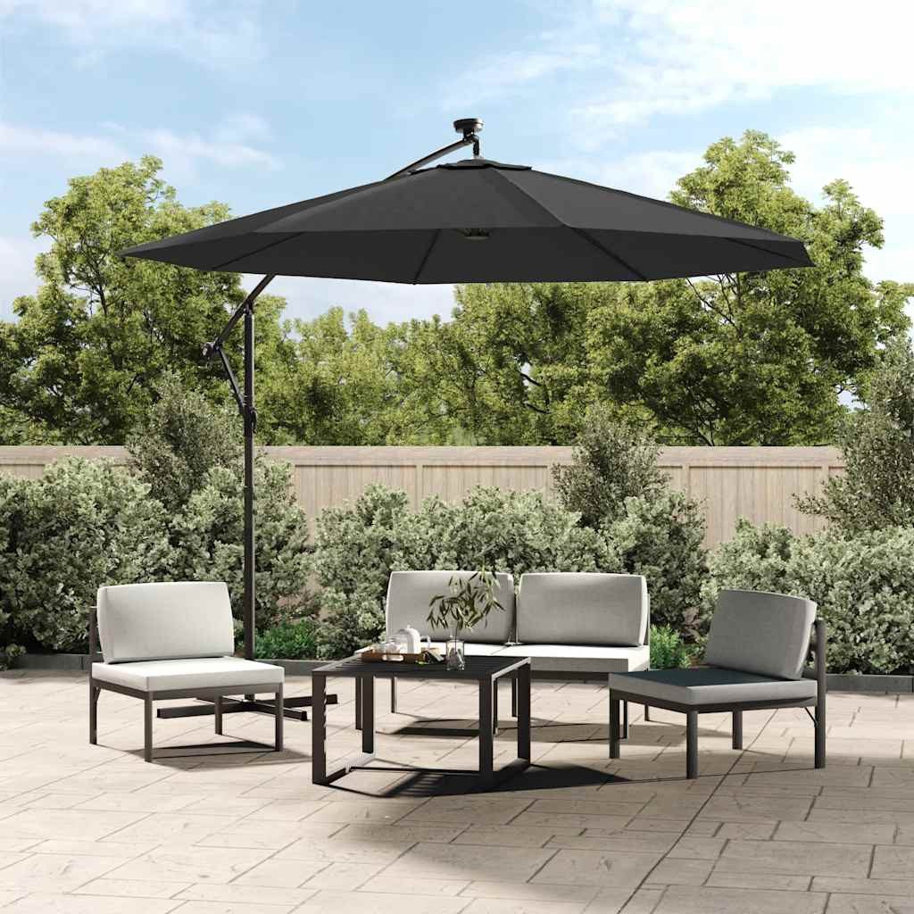 furnicato Stoff Sonnenschirm-Bespannung Ampelschirm 300 cm Anthrazit