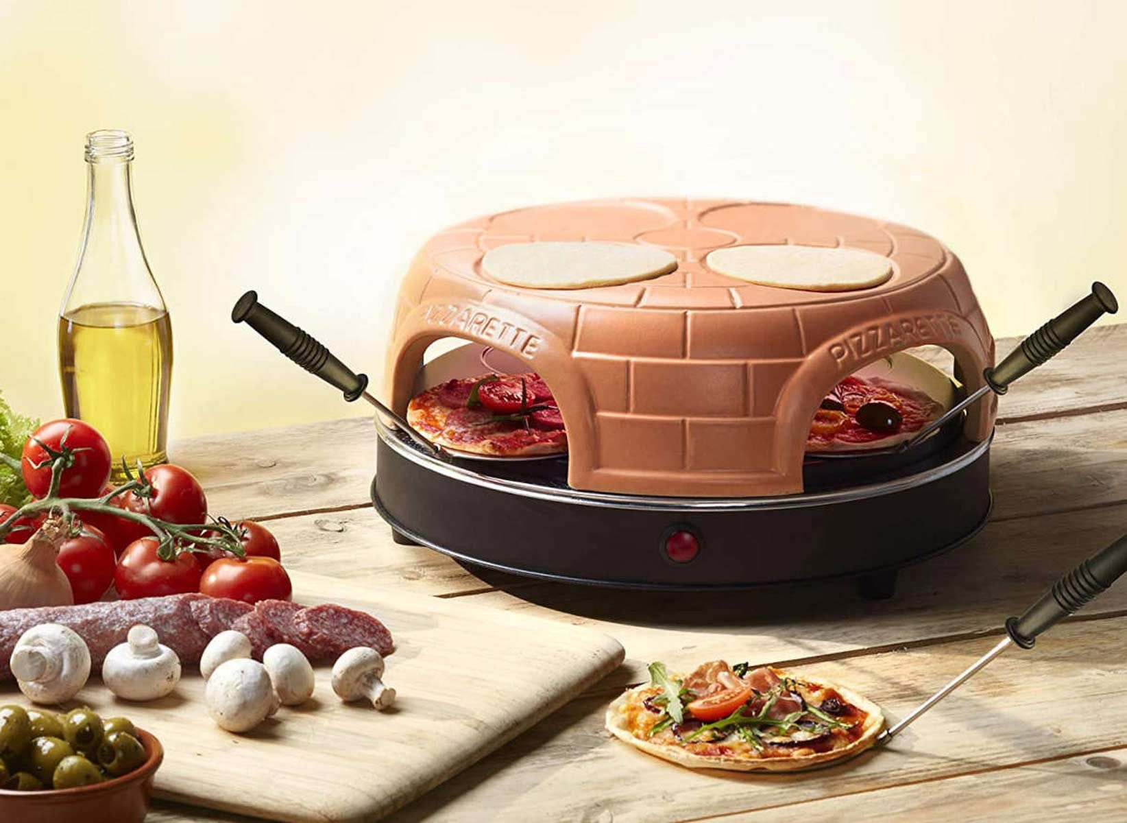 Emerio Standgrill Pizza-Ofen, PIZZARETTE PO-115847.1 für 4 Personen Mini-Pizza, 1100 W