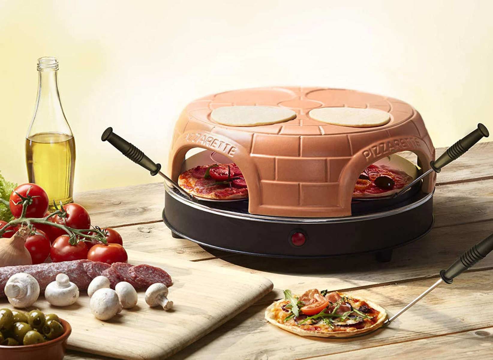 für W Standgrill Mini-Pizza, PIZZARETTE Emerio 4 Personen Pizza-Ofen, 1100 PO-115847.1