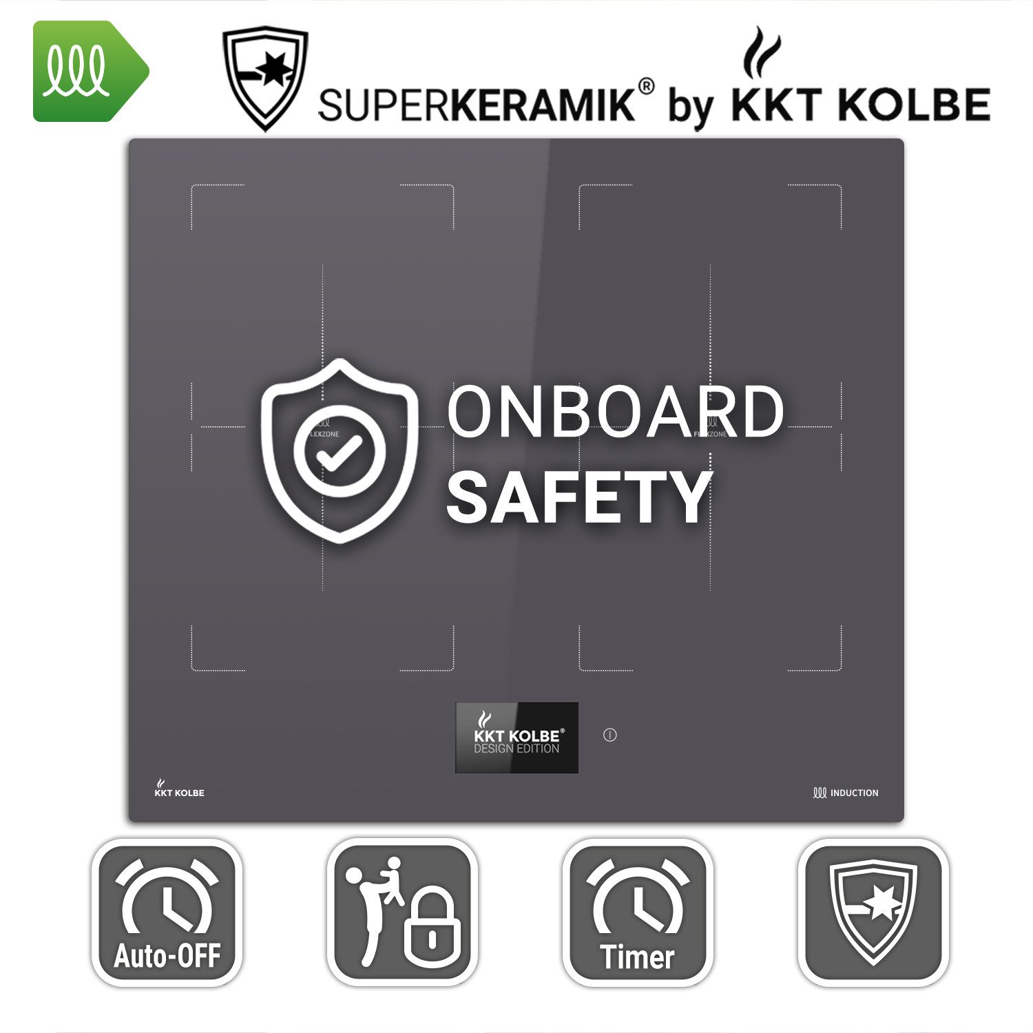 KKT KOLBE Induktions-Kochfeld IND5905TFT, Herdplatte / 60 cm / Kochmulde / 9 Stufen / 4 Zonen / Flex-Zonen – Bild 5 von 5