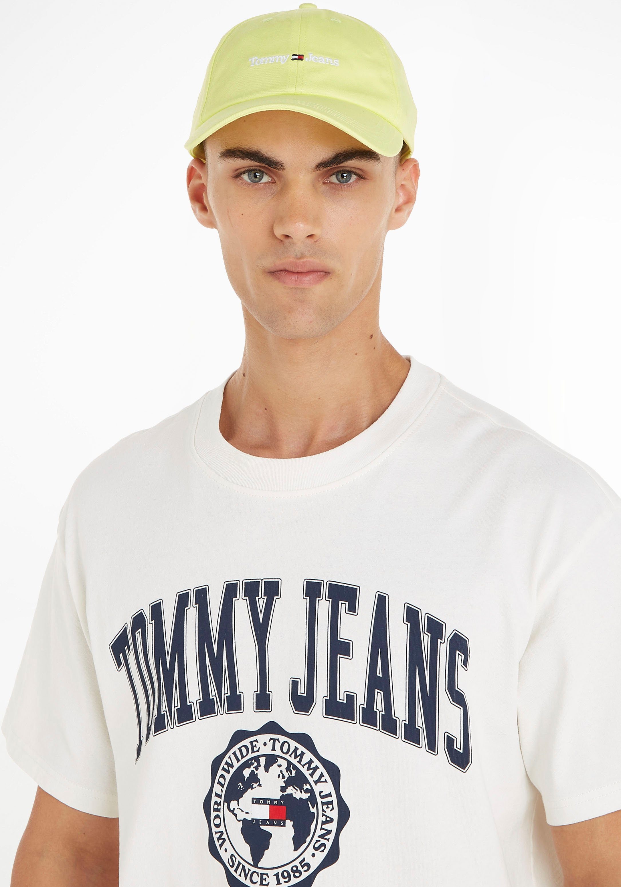 Tommy Jeans Jeans Logostickerei Cap mit Tommy Baseball limone
