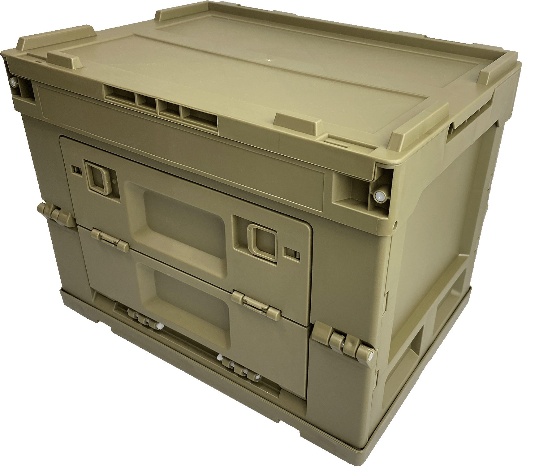 Berger & Schröter Faltbox,Outdoorbox, Multibox, Kunststoff PP, Größe M, Stapelbar, Kombinierbar, Platzsparend zusammenklappbar
