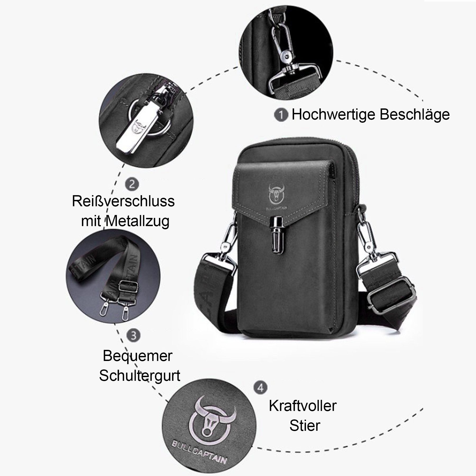 Mutig Umhängetasche Leder Herrentasche Herren Schultertasche günstig online kaufen