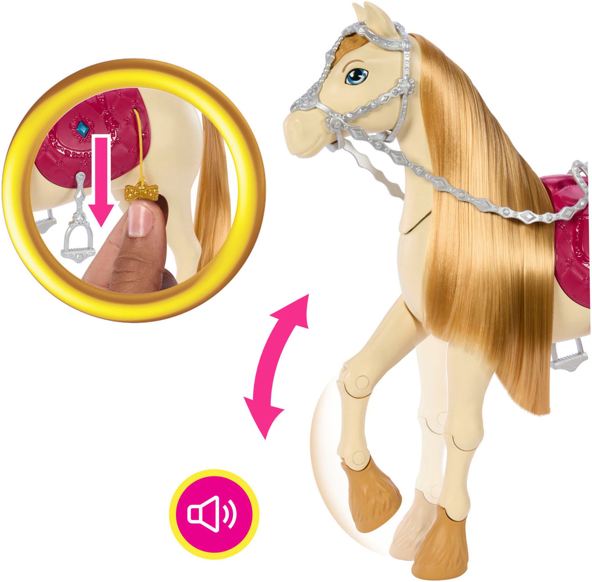 Barbie Dress-Up Doll Mysteries: The Mysterious Horse Adventure Toy Horse, Interactive; with Sound