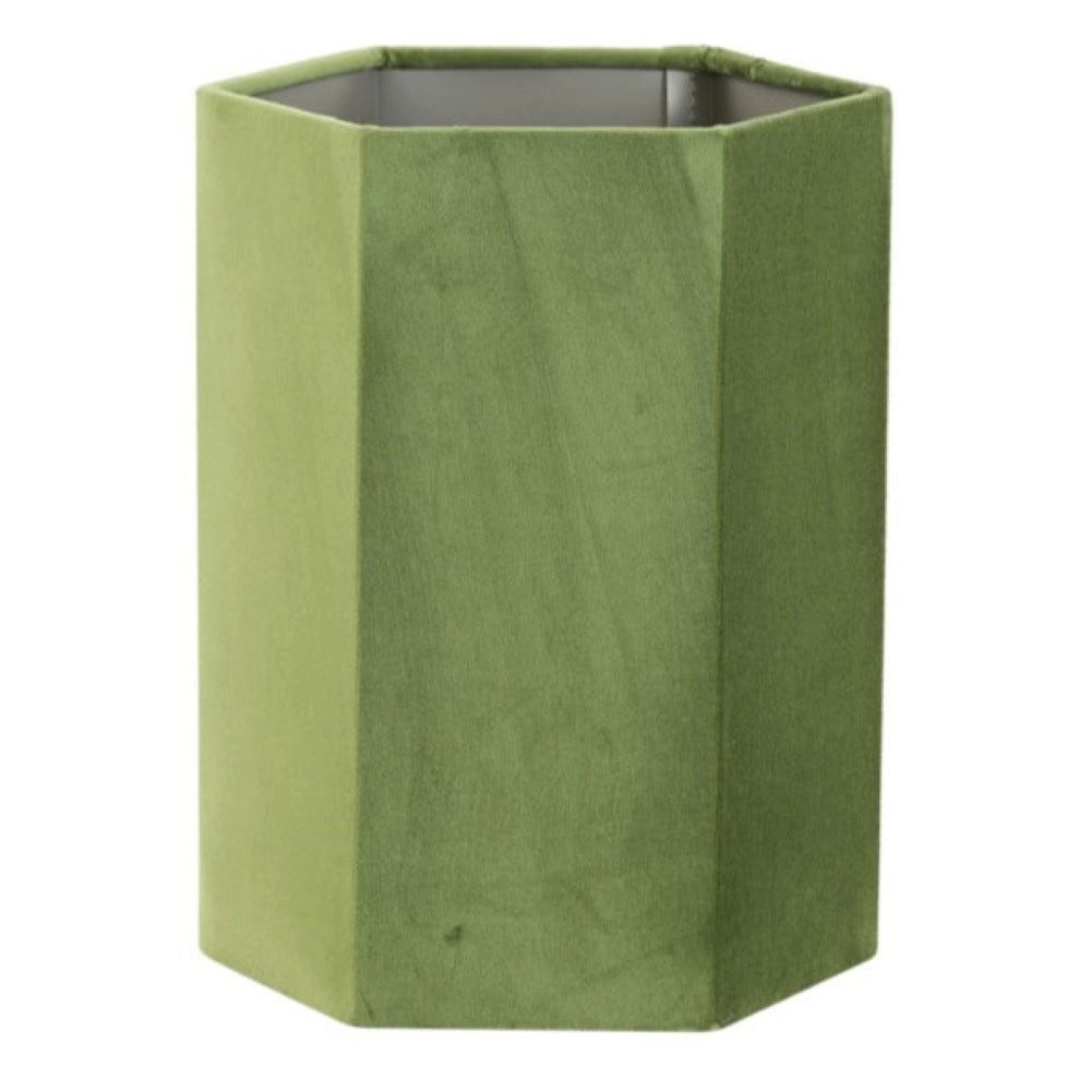 Dirk Davids Leuchten GmbH Lampenschirm Lampenschirm Sechseckig in Velours Grün 30-30-35, Hochwertiger Velours-Stoff