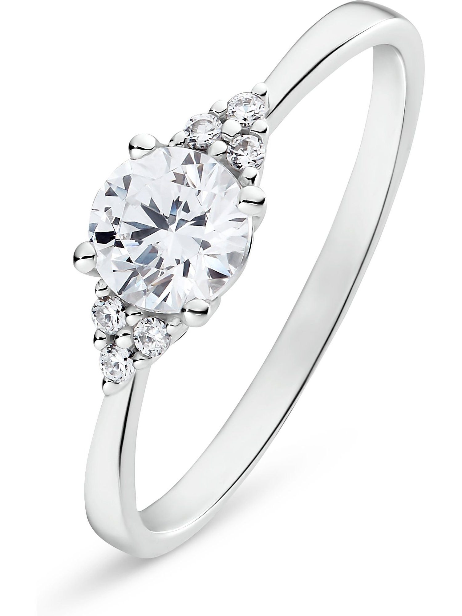 CHRIST Fingerring CHRIST Damen-Damenring 375er Weißgold 6 Zirkonia, Zirkoni günstig online kaufen