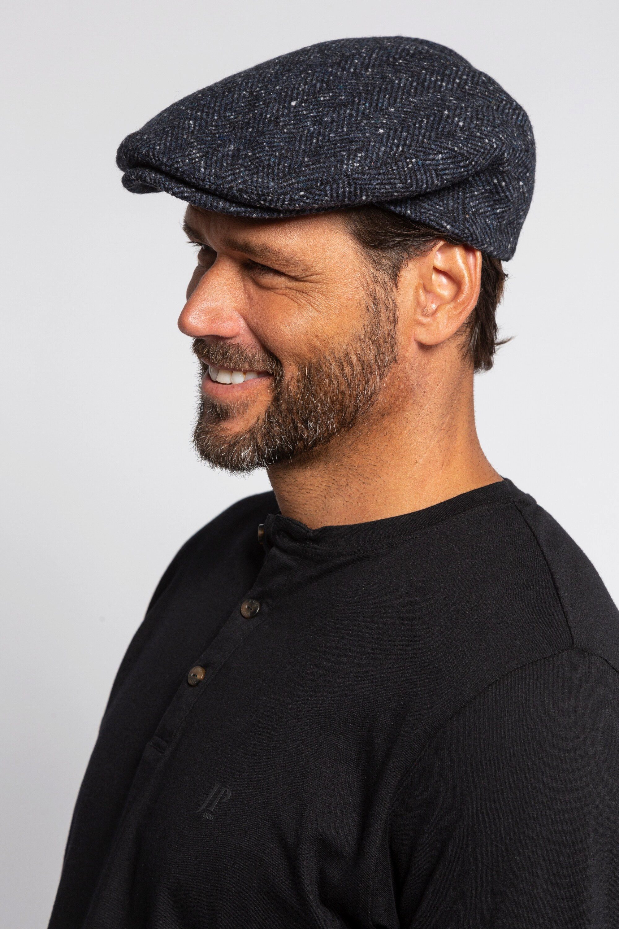 JP1880 Strickhandschuhe Schirmmütze Fischgrat-Muster Woll-Qualität günstig online kaufen