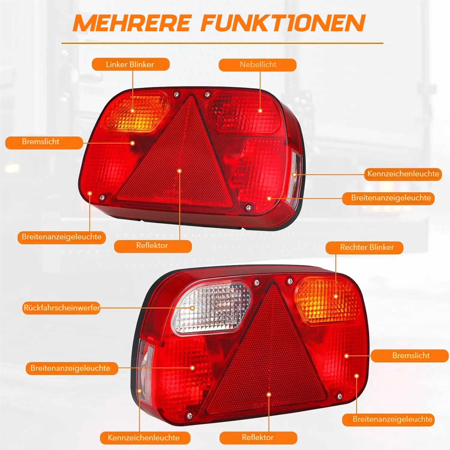 TLGREEN Anhänger-Rückleuchte 13 polig 12V Anhängerbeleuchtung Rücklichter m günstig online kaufen