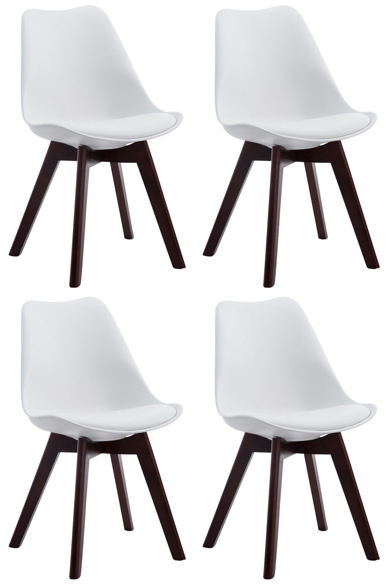TPFLiving Besucherstuhl Bornova Two (Pflegeleichte Oberflächen & robuste Materialien, 4 St), Maße (TxBxH): 55 x 48 x 84cm - Farbe: weiß