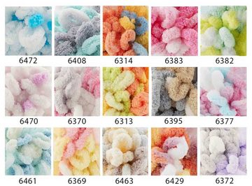 Alize 100g Strickgarn ALIZE Puffy Color Fingerstrickgarn Schlaufenwolle Häkelwolle, 9 m, 6464