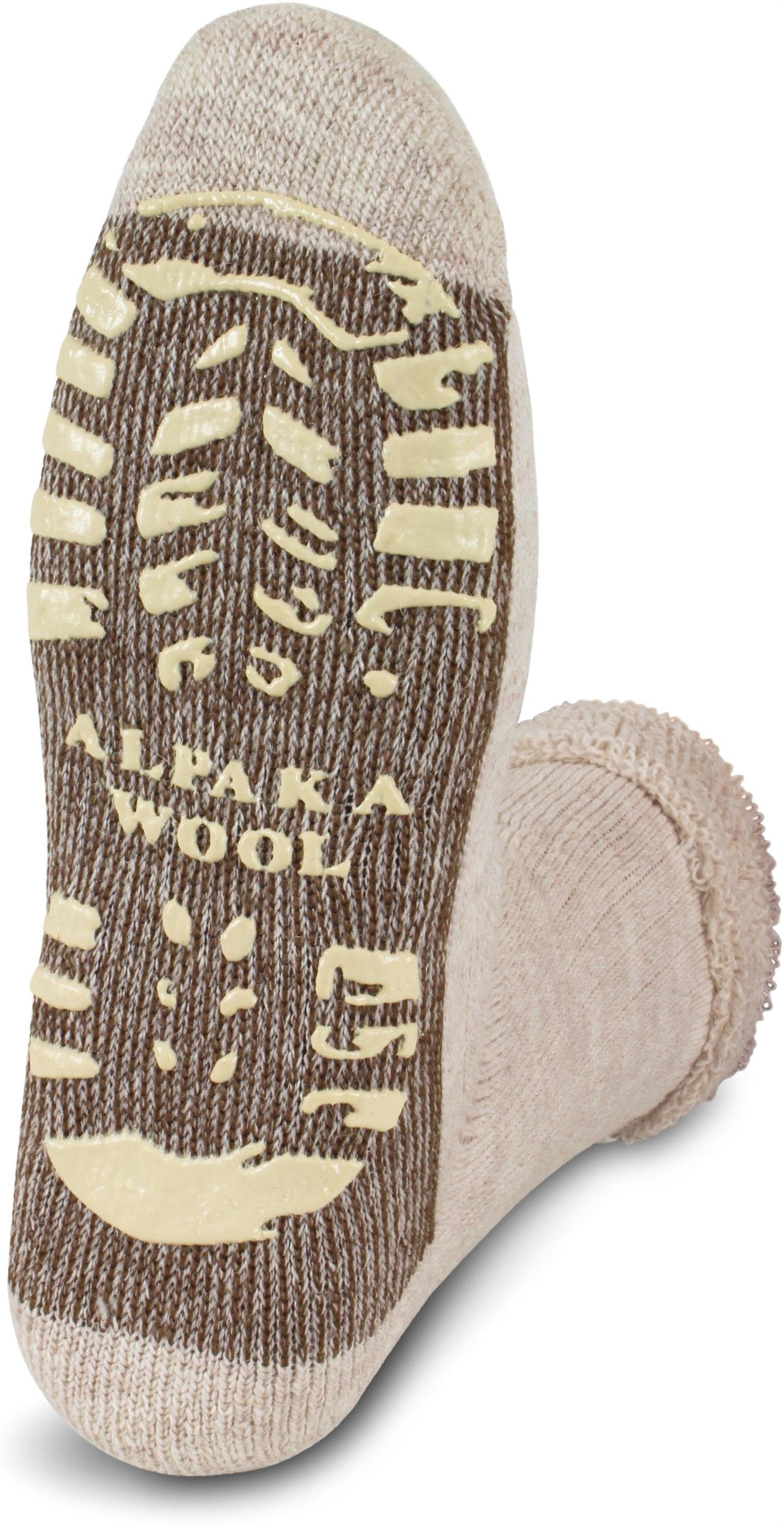 hochwertige Alpaka-Wolle mit ABS-Socken Alpaka-Wollsocken normani Natur (1 ABS-Druck Paar)