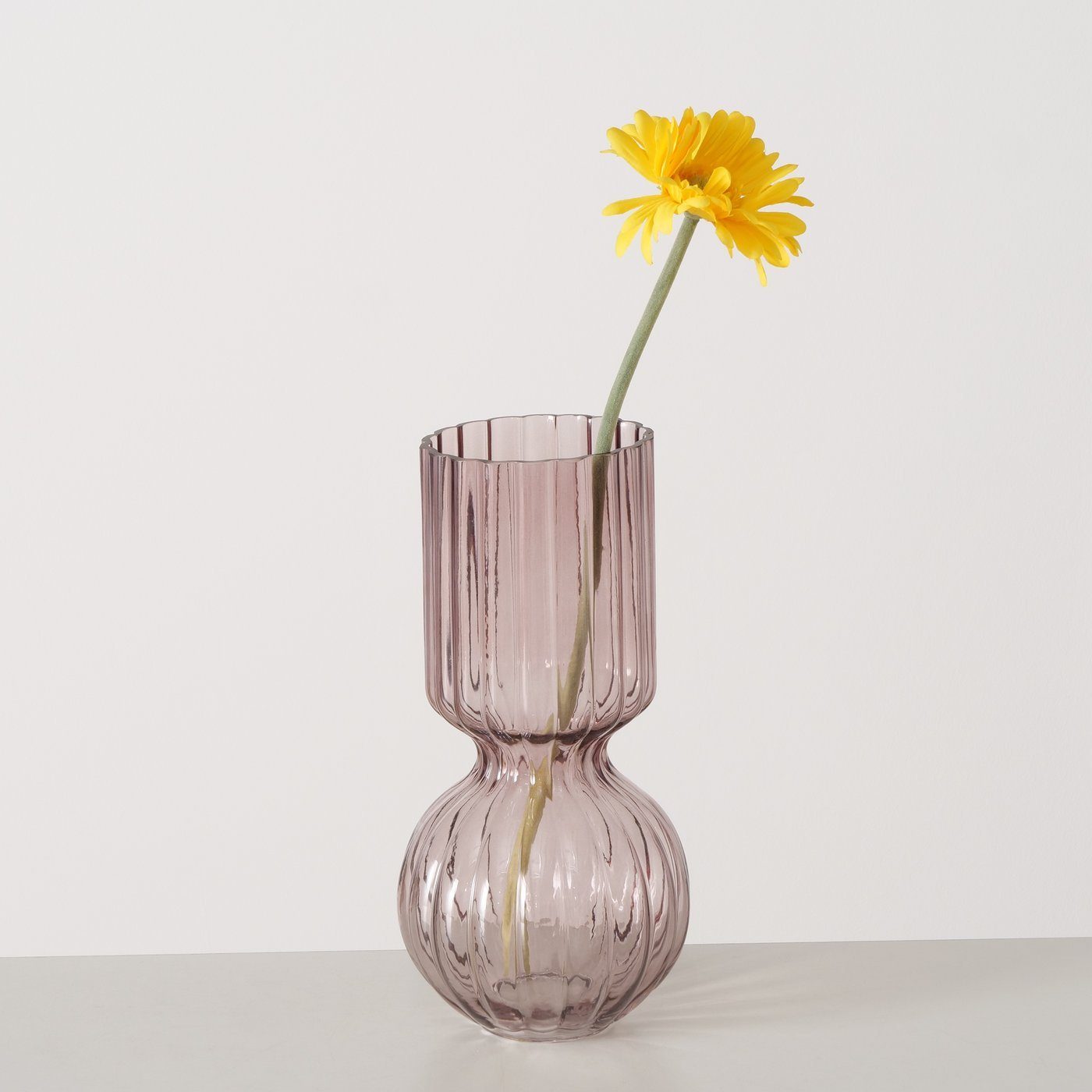 BOLTZE Dekovase "Kalea" aus dukelrosa Glas Vase in H30cm