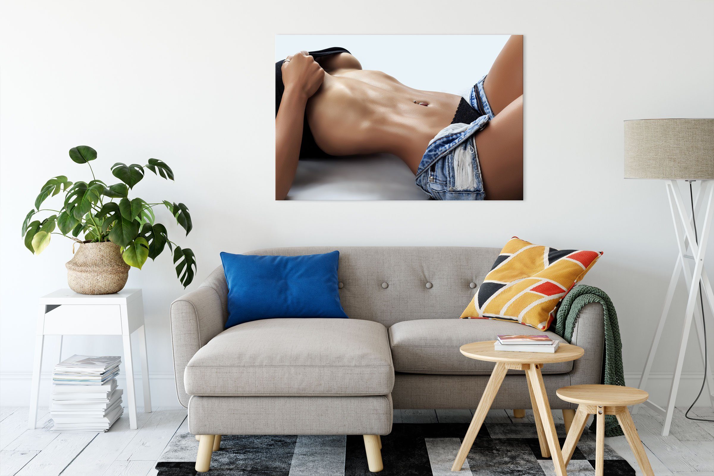 Pixxprint Leinwandbild Sexy Frau mit schönem günstig online kaufen