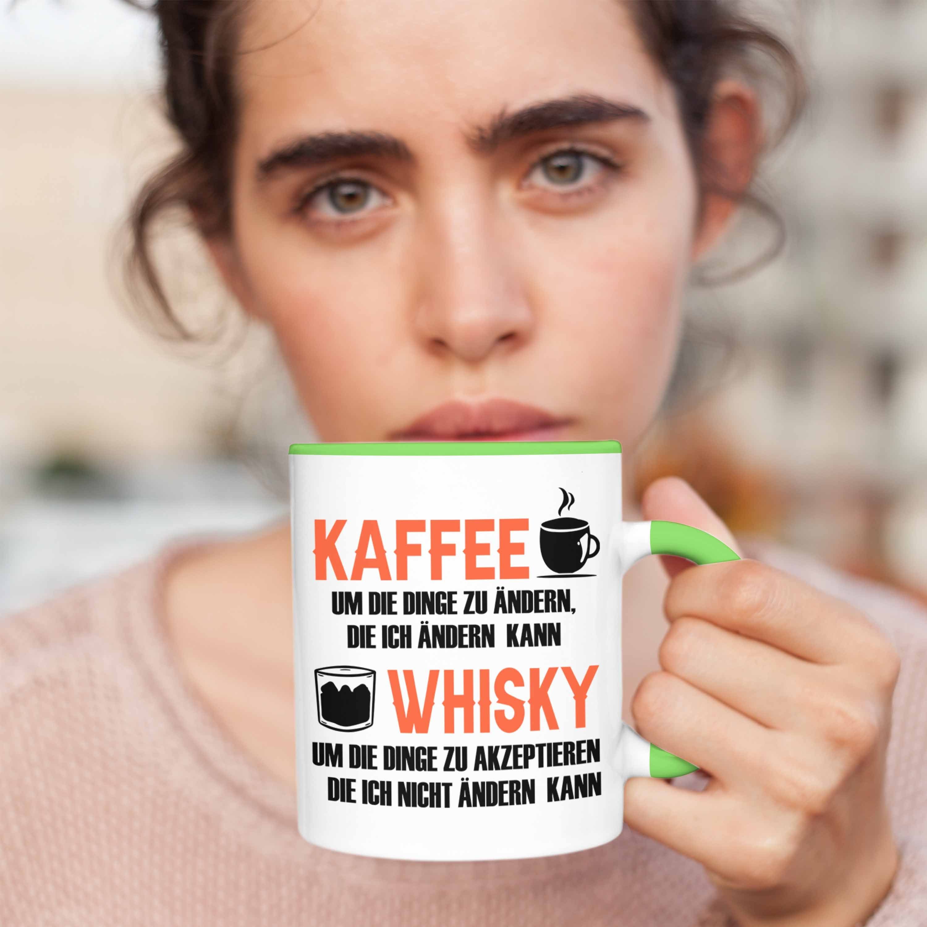 Trendation Tasse Kaffee Whisky Liebhaber Grün Geschenk tasse Geschenkidee Trinker Whiskey