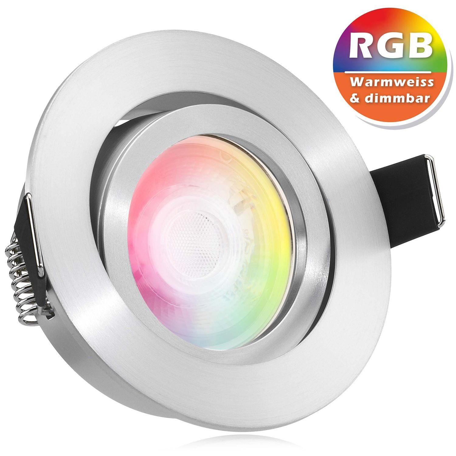 vo LED 3W LED RGB matt Set Einbaustrahler aluminium flach extra mit LEDANDO LED Einbaustrahler in