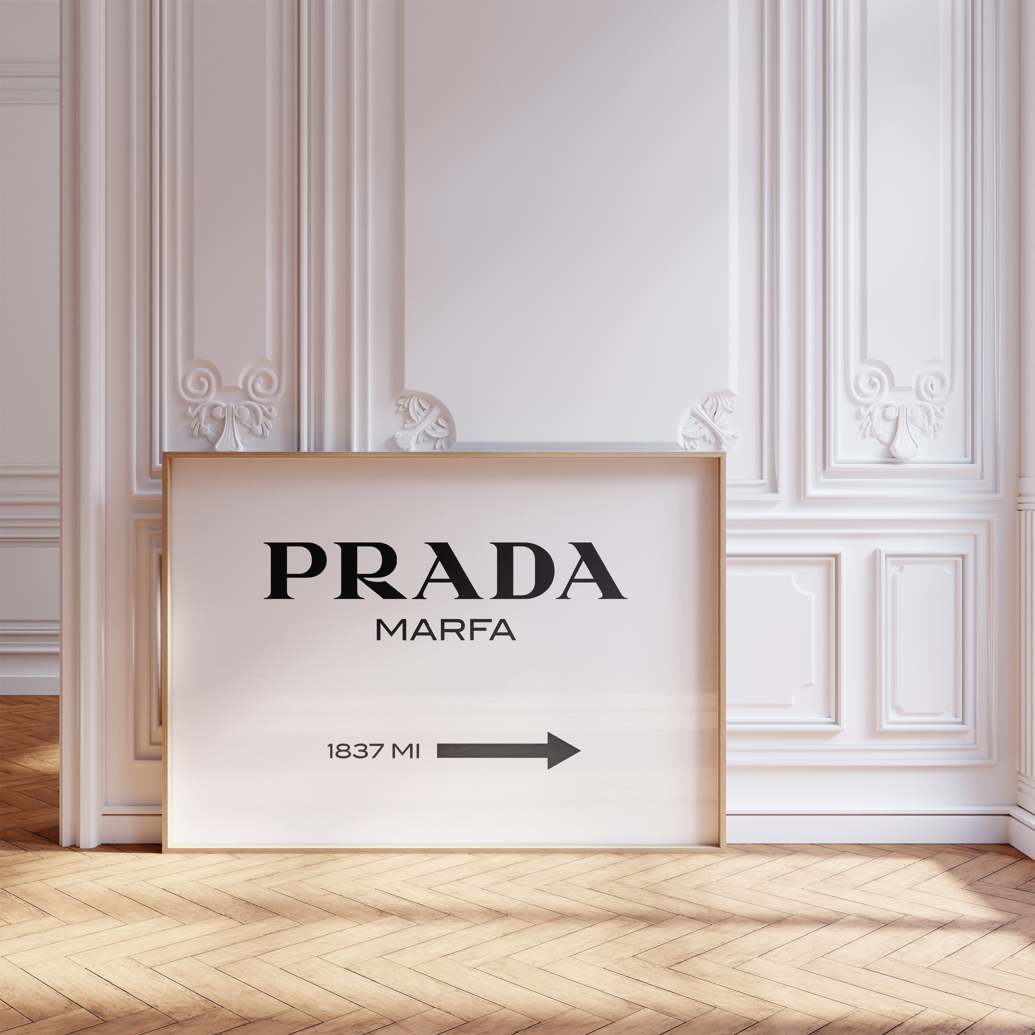 JUSTGOODMOOD Poster Premium ® Prada Marfa Poster · ohne Rahmen, (1 St), Poster in verschiedenen Größen verfügbar