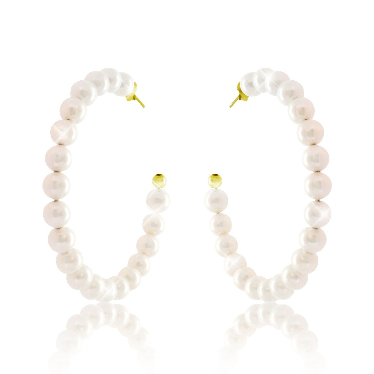 PAVELS Paar Creolen Perlentraum, Elegante Perlen-Creolen für Damen