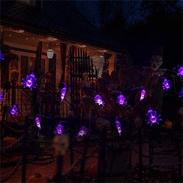 Oneid Lichterkette Halloween Lichterkette Spinne, LED Lichterketten mit Fernbedienung