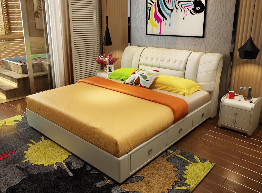 Xlmoebel Polsterbett Luxus Doppelbett mit gepolsterter Oberfläche in edler Optik (Bett, Bett), Hergestellt in Europa