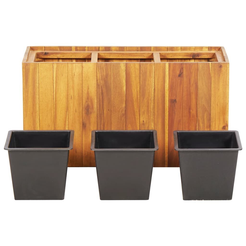 vidaXL Hochbeet Garten-Hochbeet mit 3 Töpfen Massivholz (1 St)