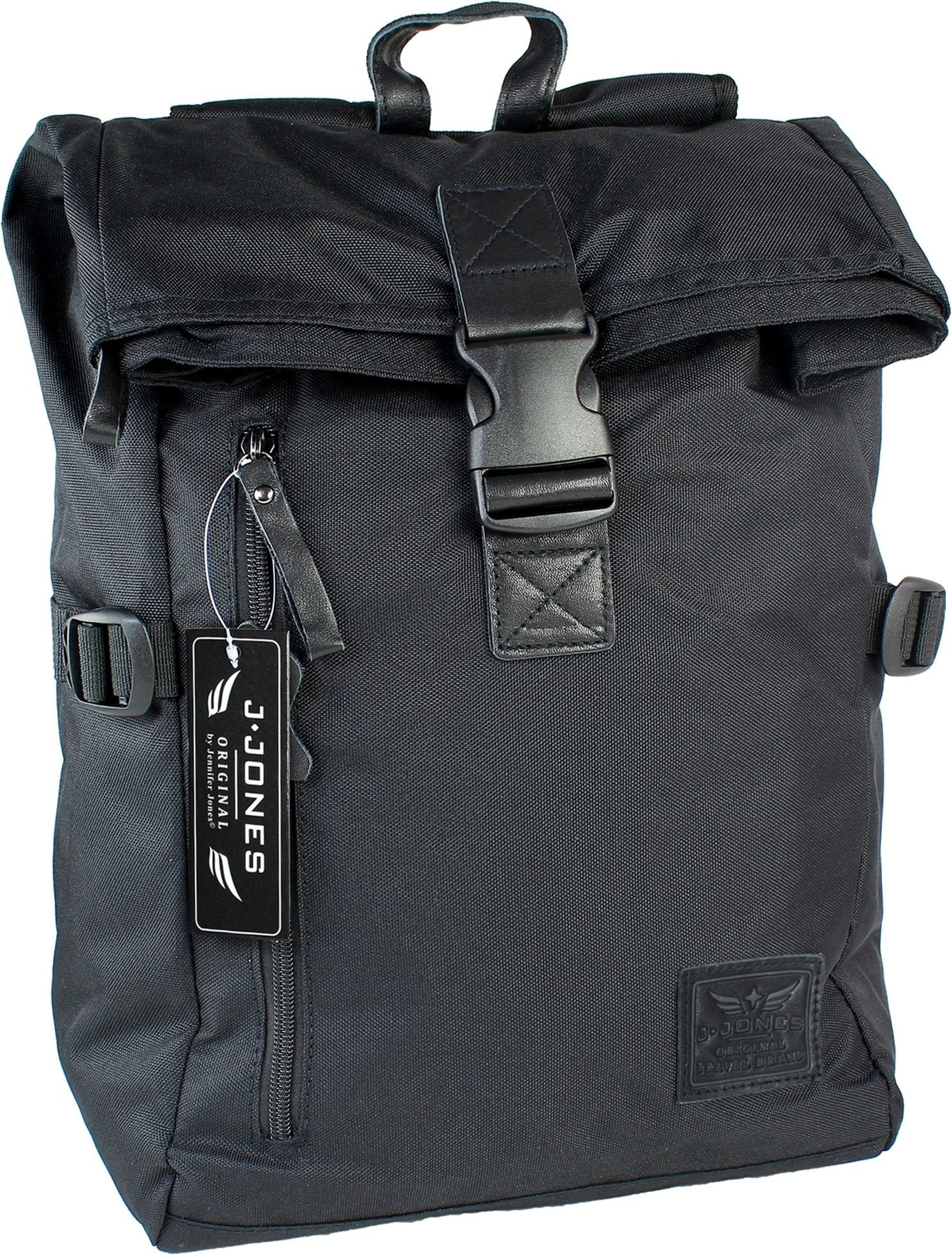 Jennifer Jones Sportrucksack J. Jones Freizeitrucksack Polyester, Sportrucksack Polyester, schwarz ca. 27cm x ca. 38,5cm