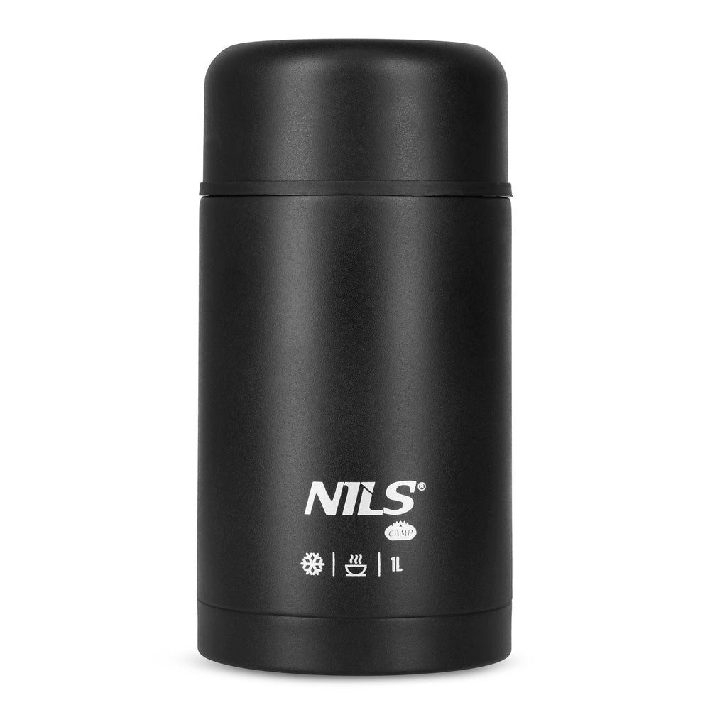 NILS CAMP Lunchbox Essensbehälter Thermobehälter, Edelstahl, (Spar-Set, 1-tlg., 2 x 10, 3 cm dicht, 20), doppelwandig, BPA-frei, auslaufsicher, Edelstahl