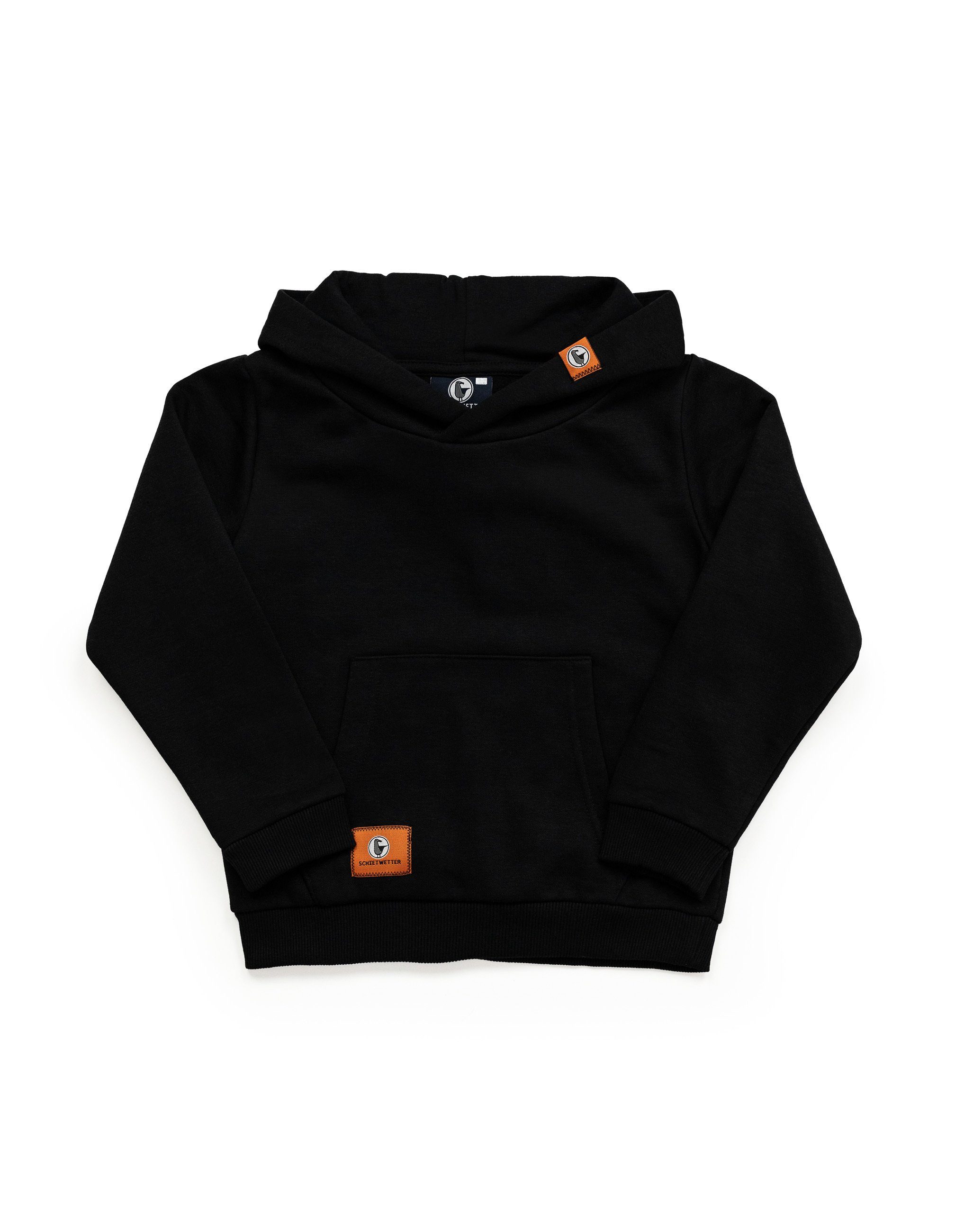 black Kapuzenpullover kuschelig, Schietwetter Jungs weich bequem,