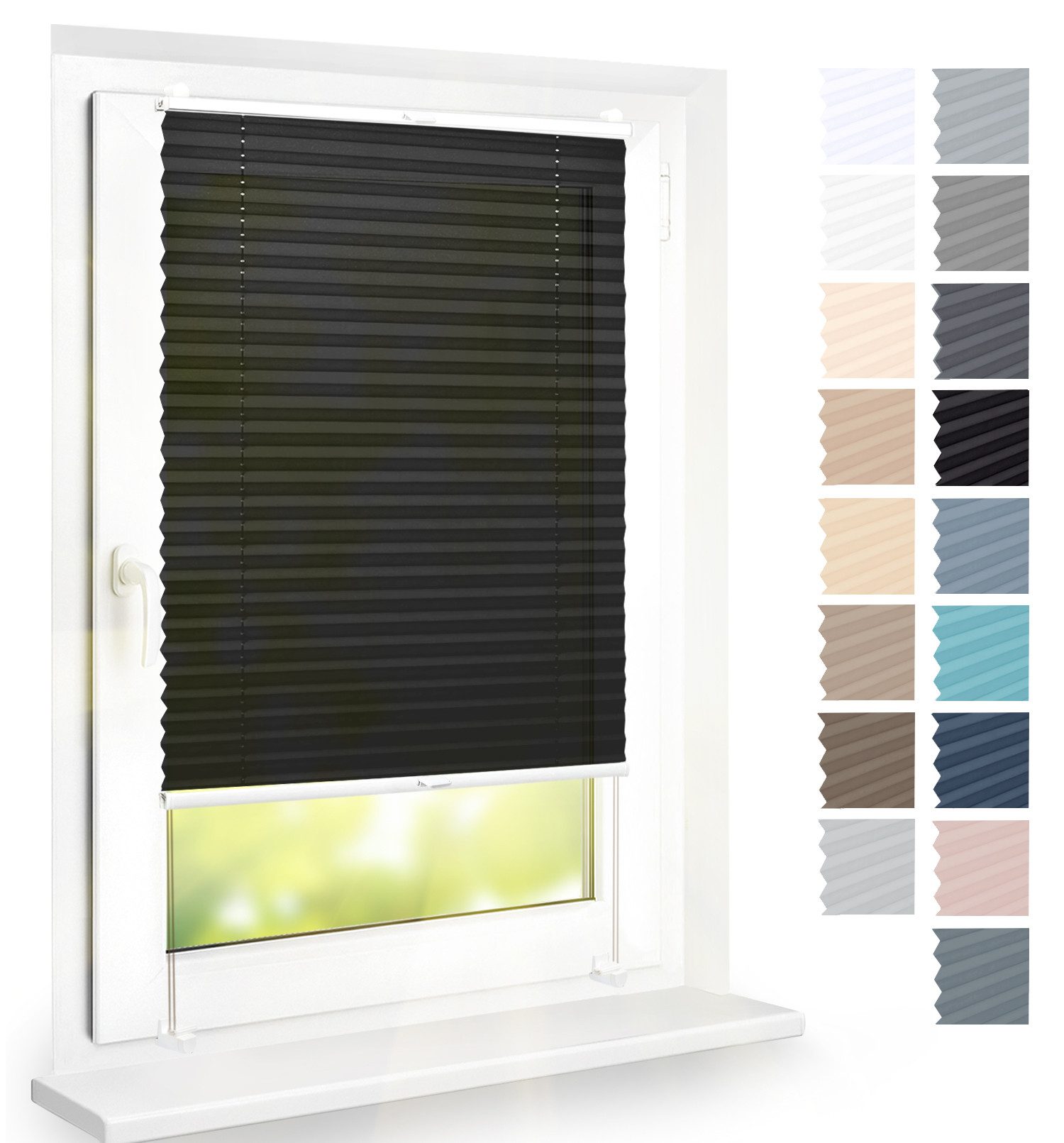 DomDeco Plissee Premium Plissee ohne Bohren, Sichtschutz, lichtdurchlässig, blickdicht, Klemmfix, Schraubmontage, UV-beständig, modernes Design, stufenlos, verspannt