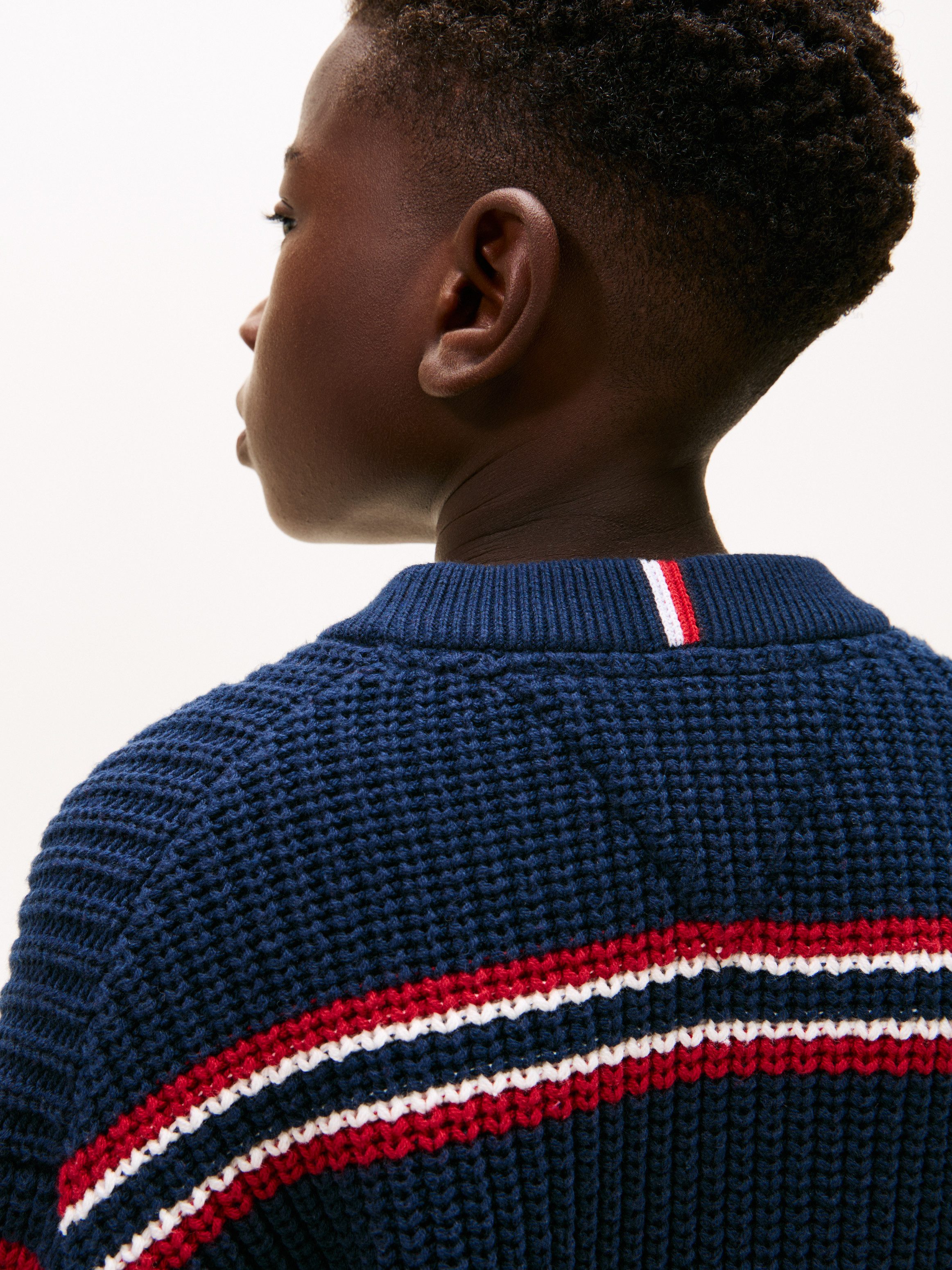Tommy Hilfiger Strickpullover HALF CARDIGAN C-NECK SWEATER Kinder bis 16 Jahre