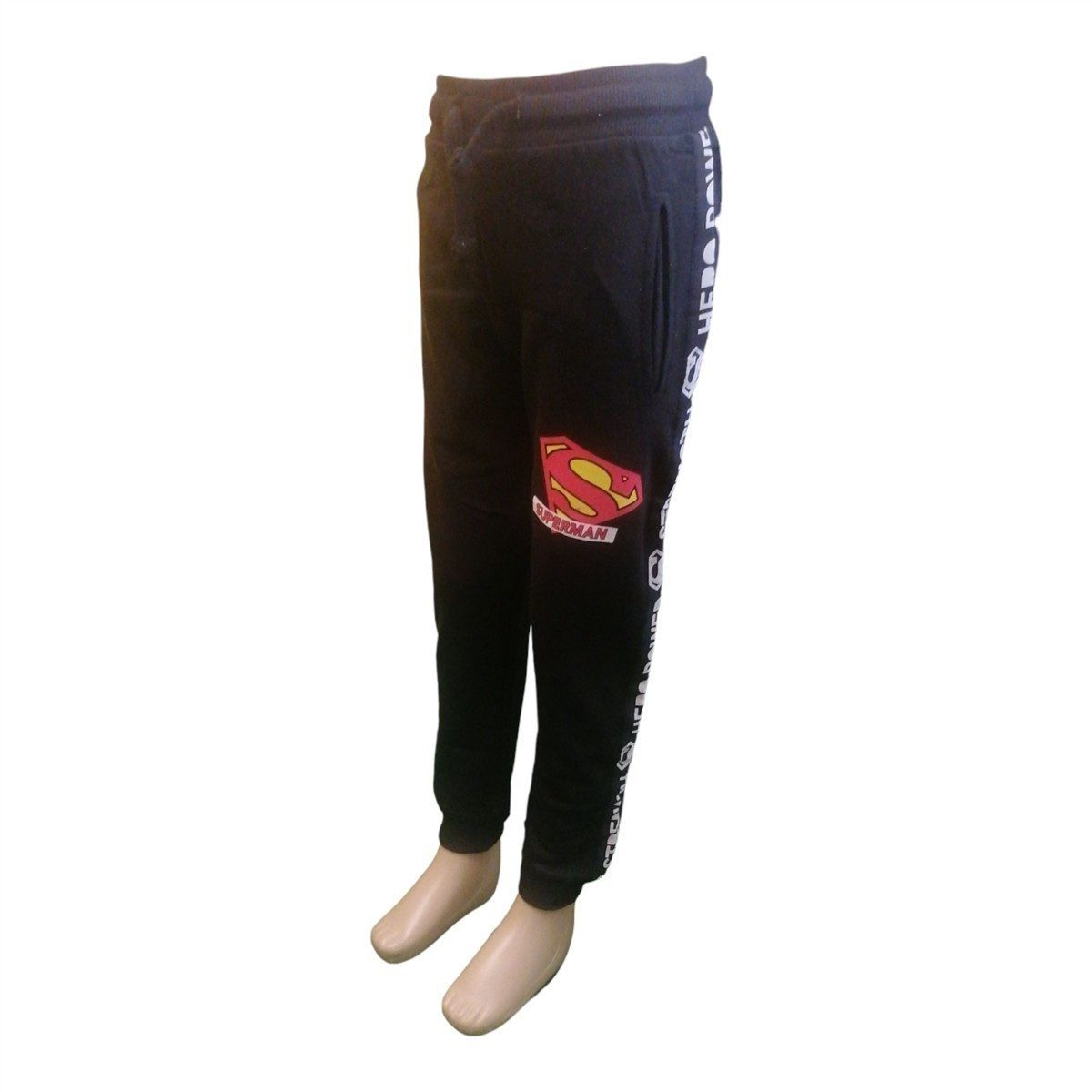 Superman Jogginghose Jogginghose für Jungen 104-134, 100 % Baumwolle, Schwarz/Blau – Superm