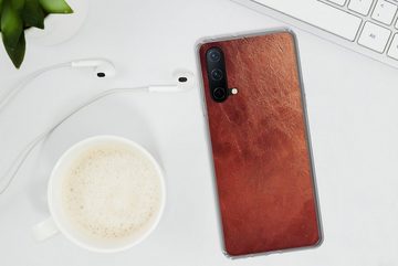 MuchoWow Handyhülle Leder - Lederoptik - Braun - Hell, Phone Case, Handyhülle OnePlus Nord CE 5G, Silikon, Schutzhülle