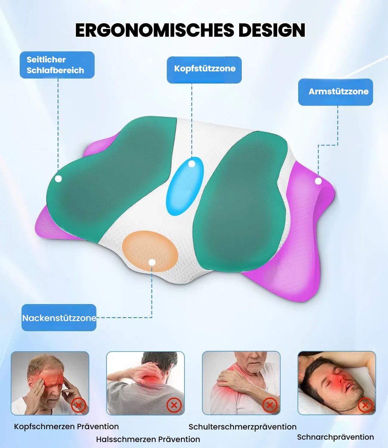LEAZZLE Nackenstützkissen Memory Foam Nackenkissen, Orthopädisches günstig online kaufen