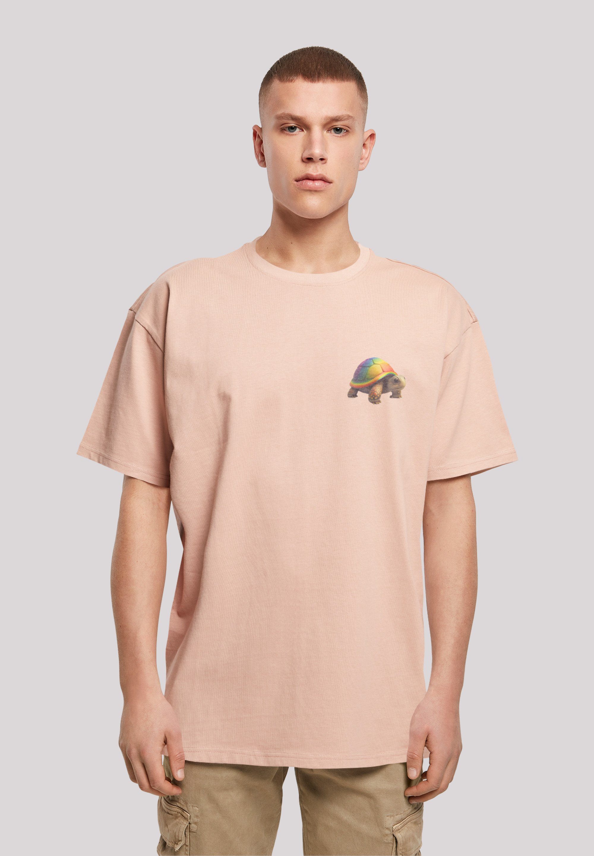 TEE F4NT4STIC T-Shirt amber Print Rainbow OVERSIZE Turtle