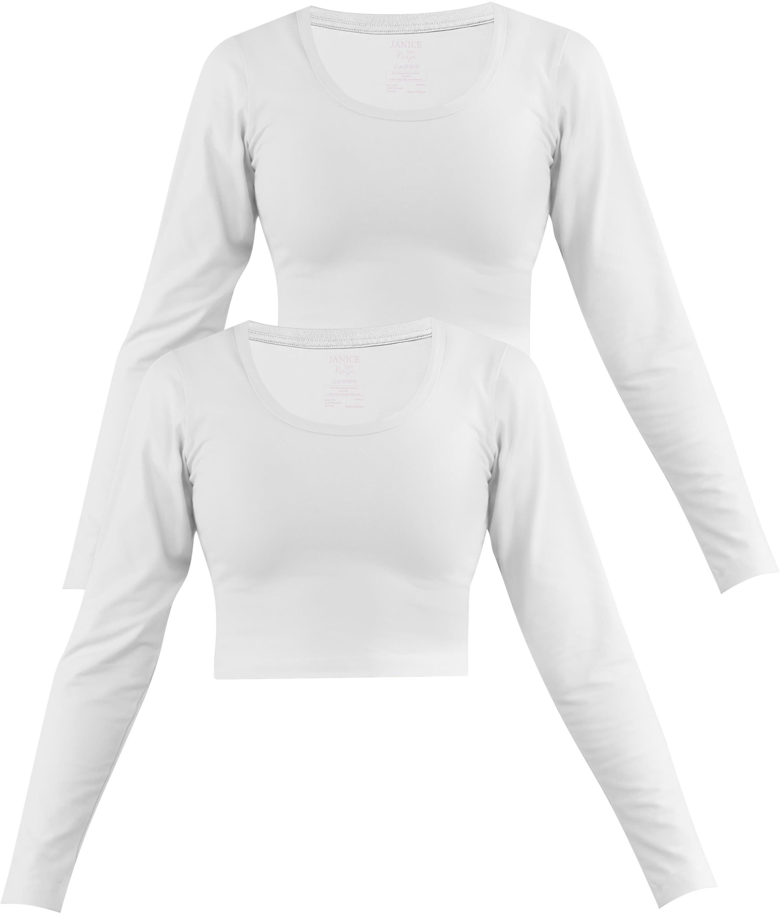 Langarmshirt 2 x Damen crop Langarmshirt Nerja