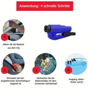 RefinedFlare Hammer 2-in-1-Sicherheitsgurtschneider, Auto-Fluchtwerkzeug, Lebensrettender Hammer, Auto-Notfall-Fluchtgerät, Fensterbrecher