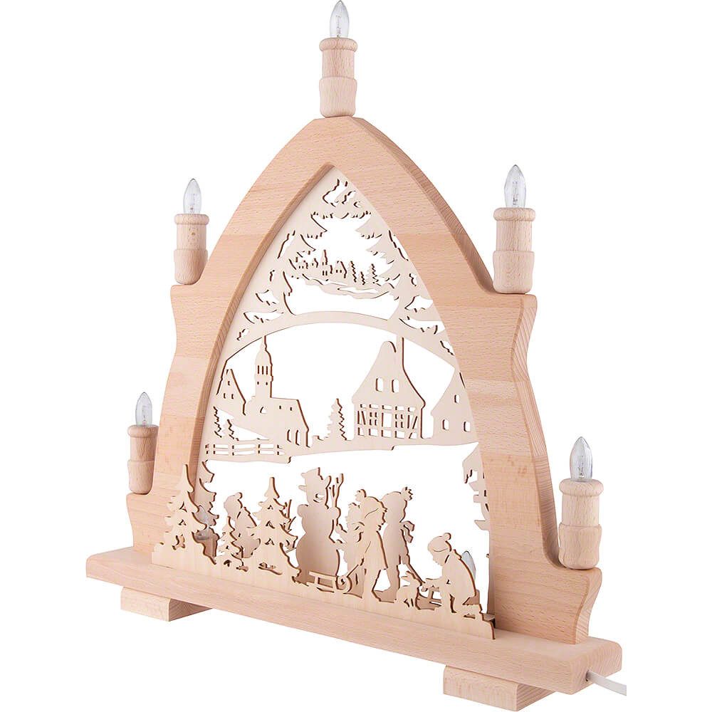 Lenk und Sohn Schwibbogen Schwibbogen Winterlandschaft (41x42cm) von Kunstgewerbe Lenk & Sohn