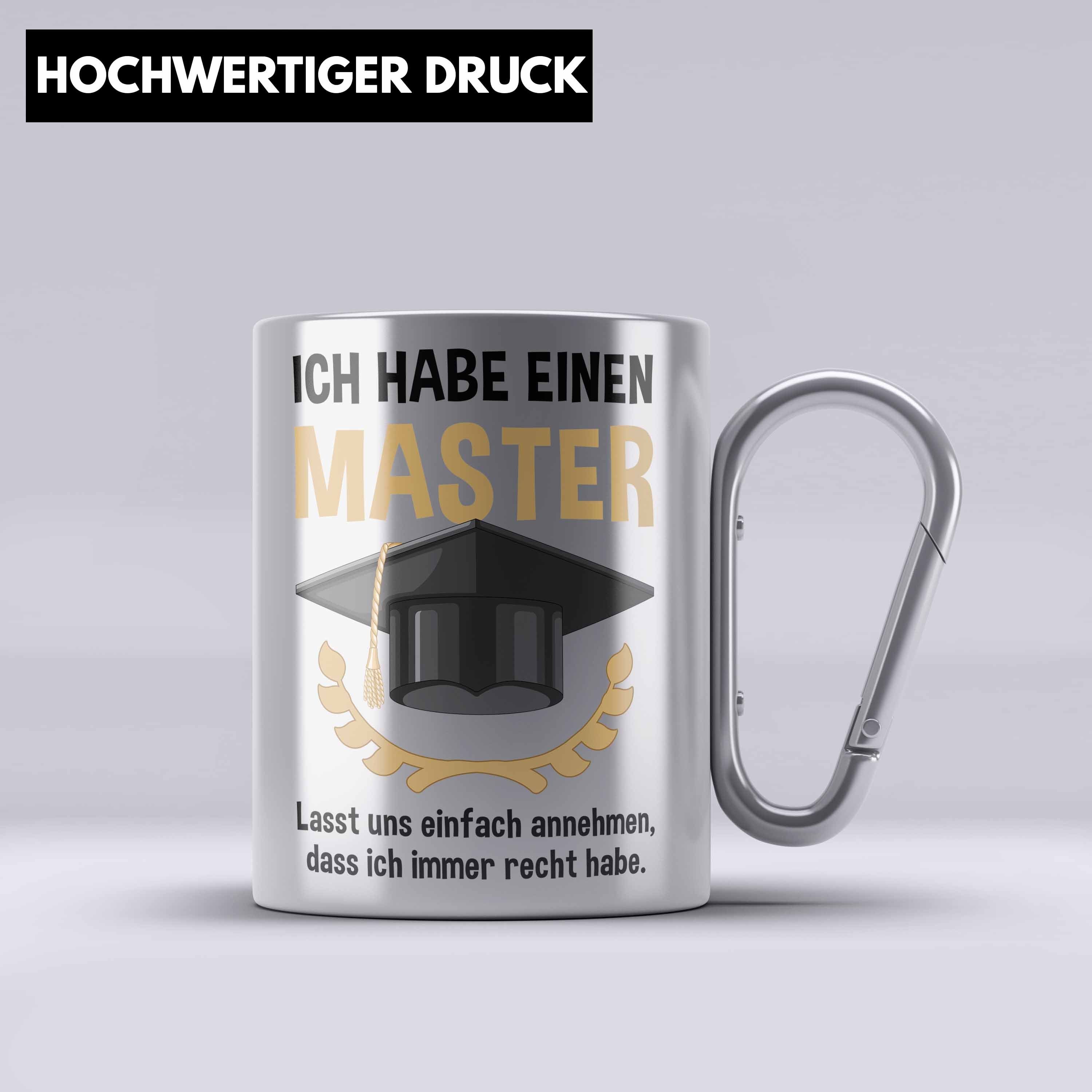 Trendation Thermotasse Master Prüfung Edelstahl Tasse bestanden Geschenk Abschluss Masterarbe