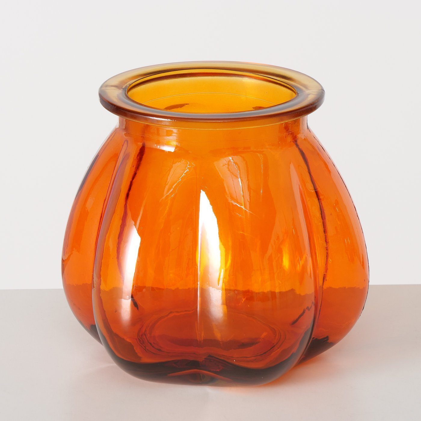 BOLTZE Dekovase Set "Tangerine" 2er in Blumenvase Vase Glas gelb/orange, aus