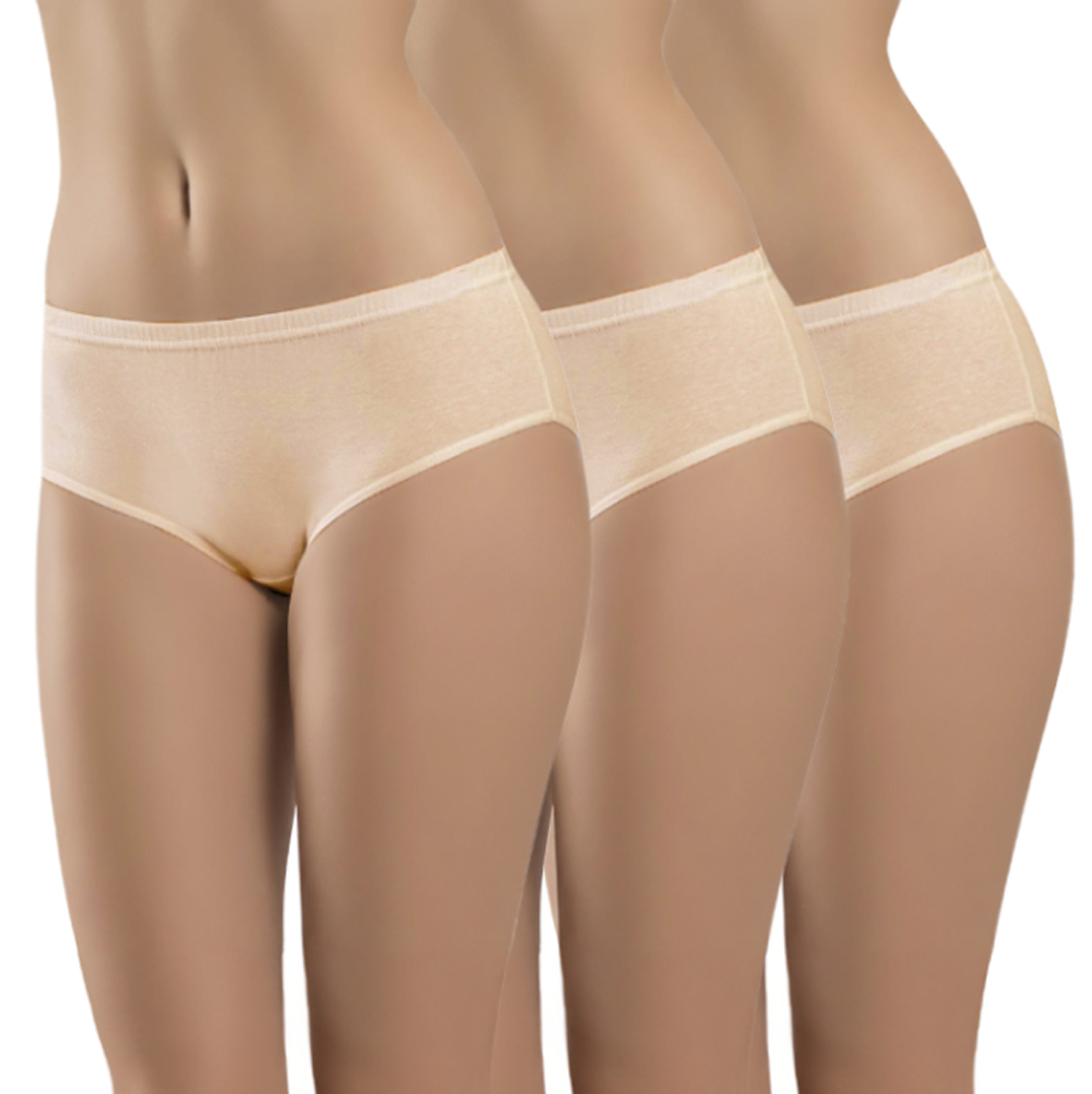 erdem iç giyim Bikinislip 3er-Pack Damen-Slips, perfekter Sitz, Double Rib Strick,100% Baumwolle